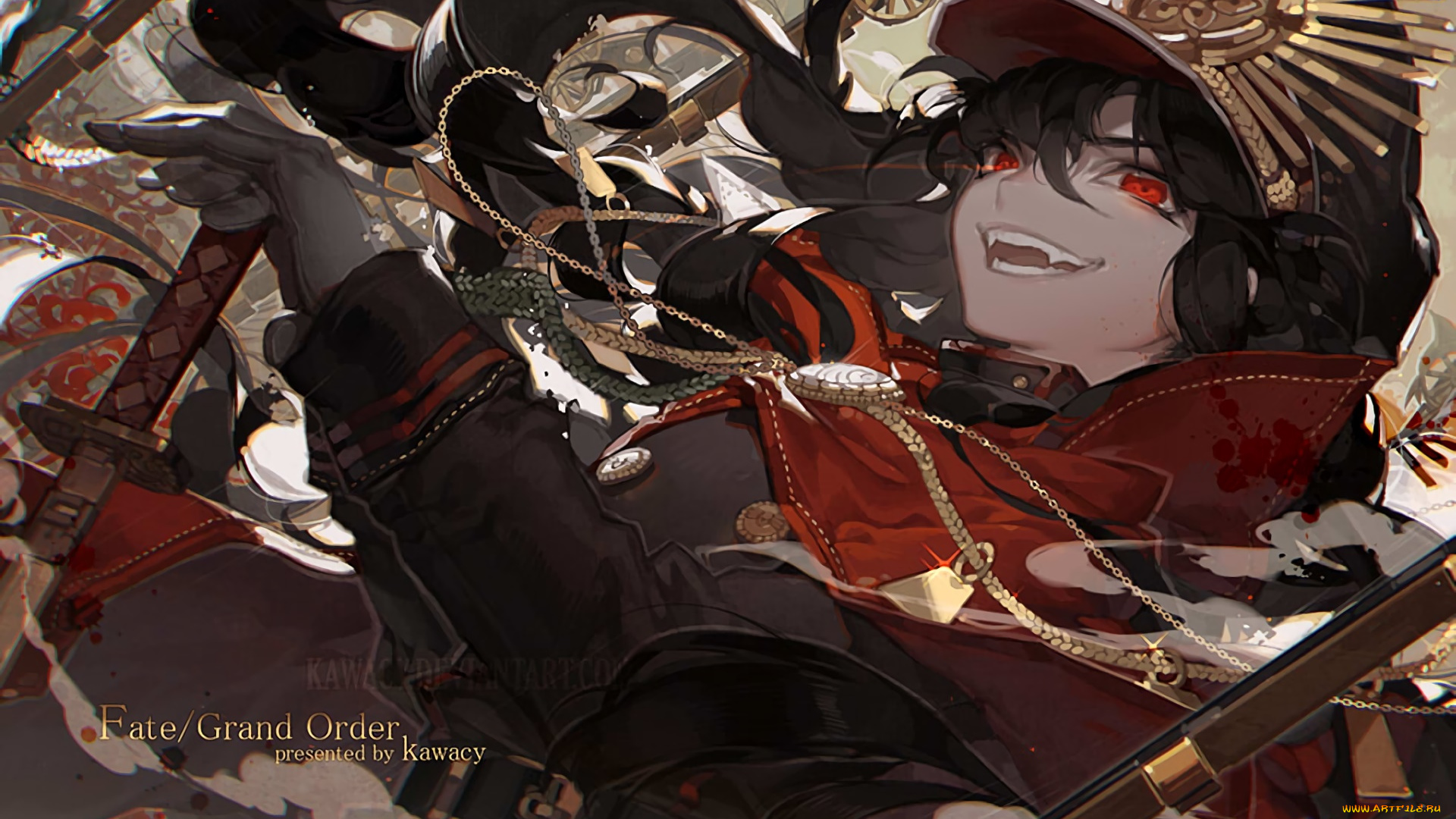 аниме, fate, stay, night, девушка, взгляд, фон