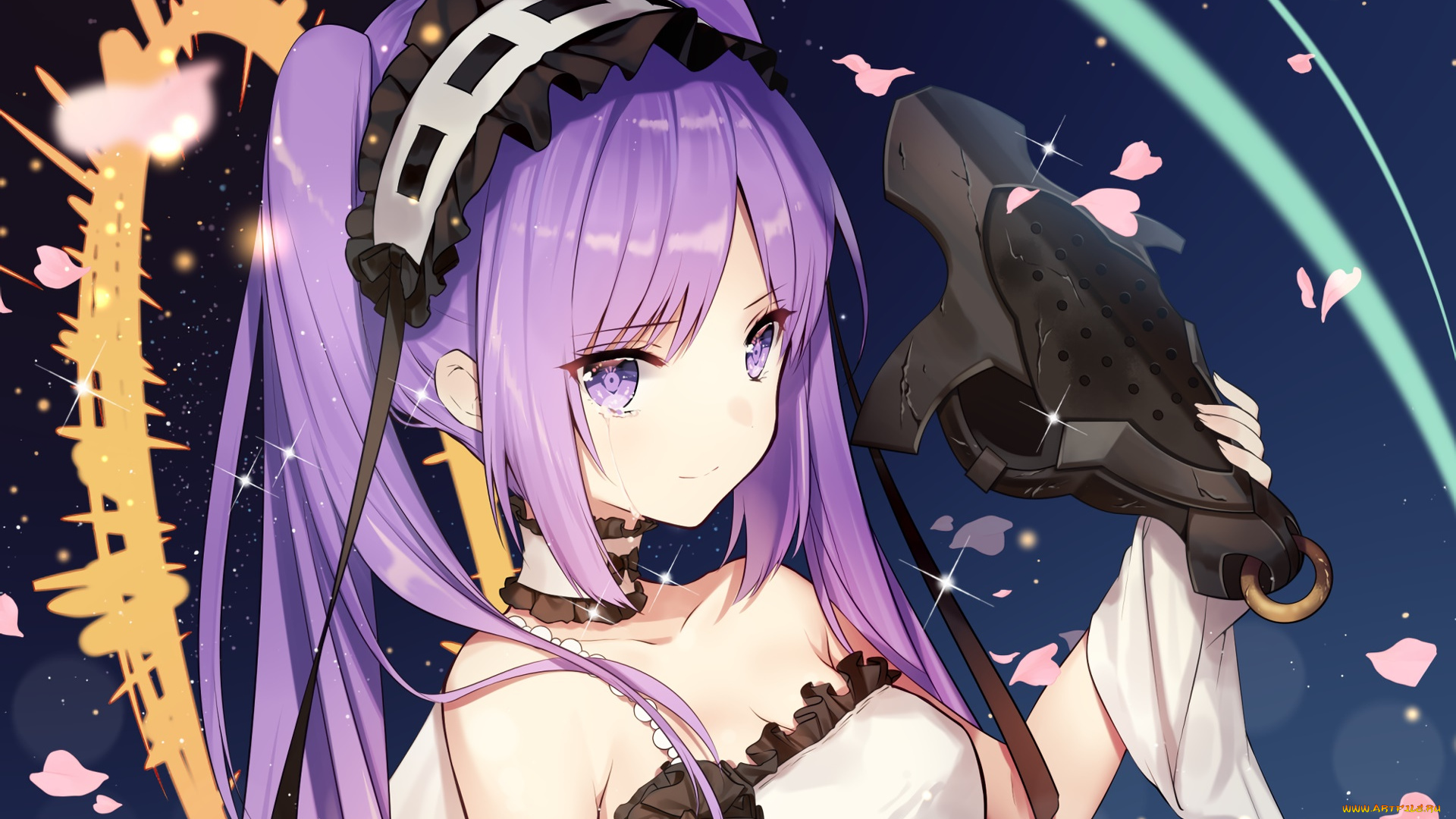 аниме, fate, stay, night, девушка, взгляд, фон