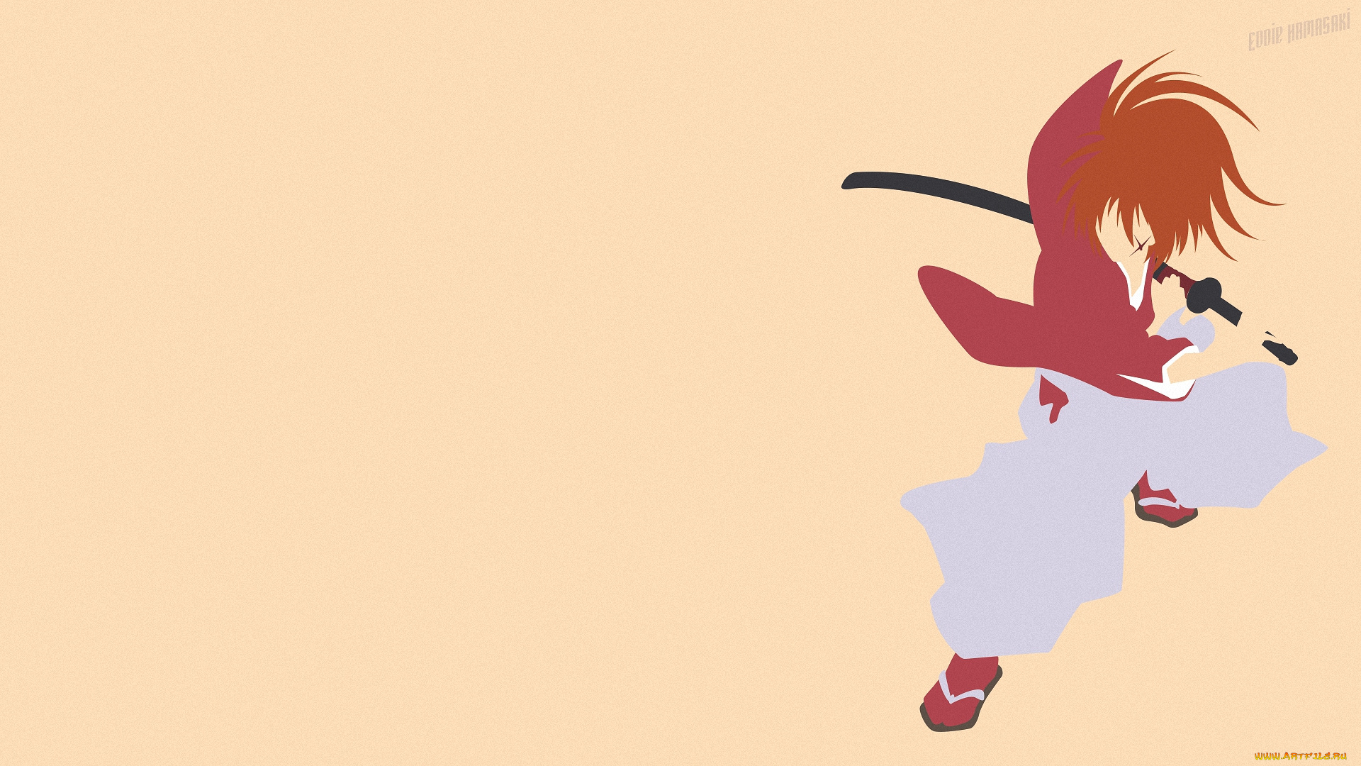 аниме, rurouni, kenshin, himura, мужчина, kenshin, меч, самурай