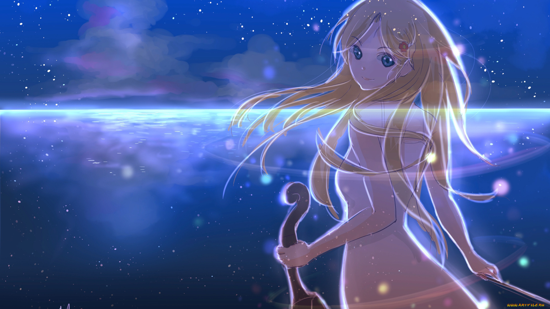 аниме, shigatsu, wa, kimi, no, uso, девушка