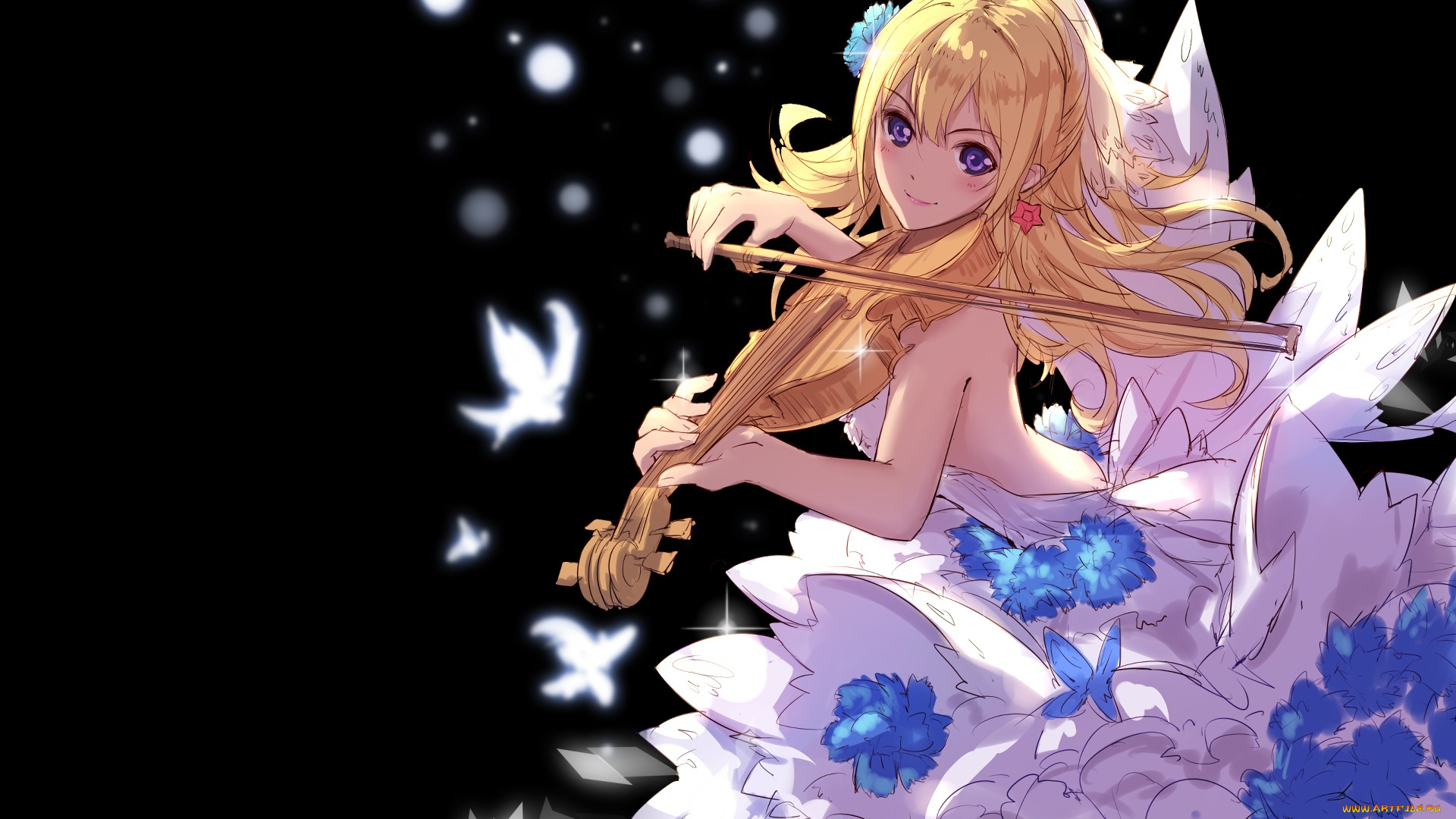 аниме, shigatsu, wa, kimi, no, uso, фон, взгляд, девушка