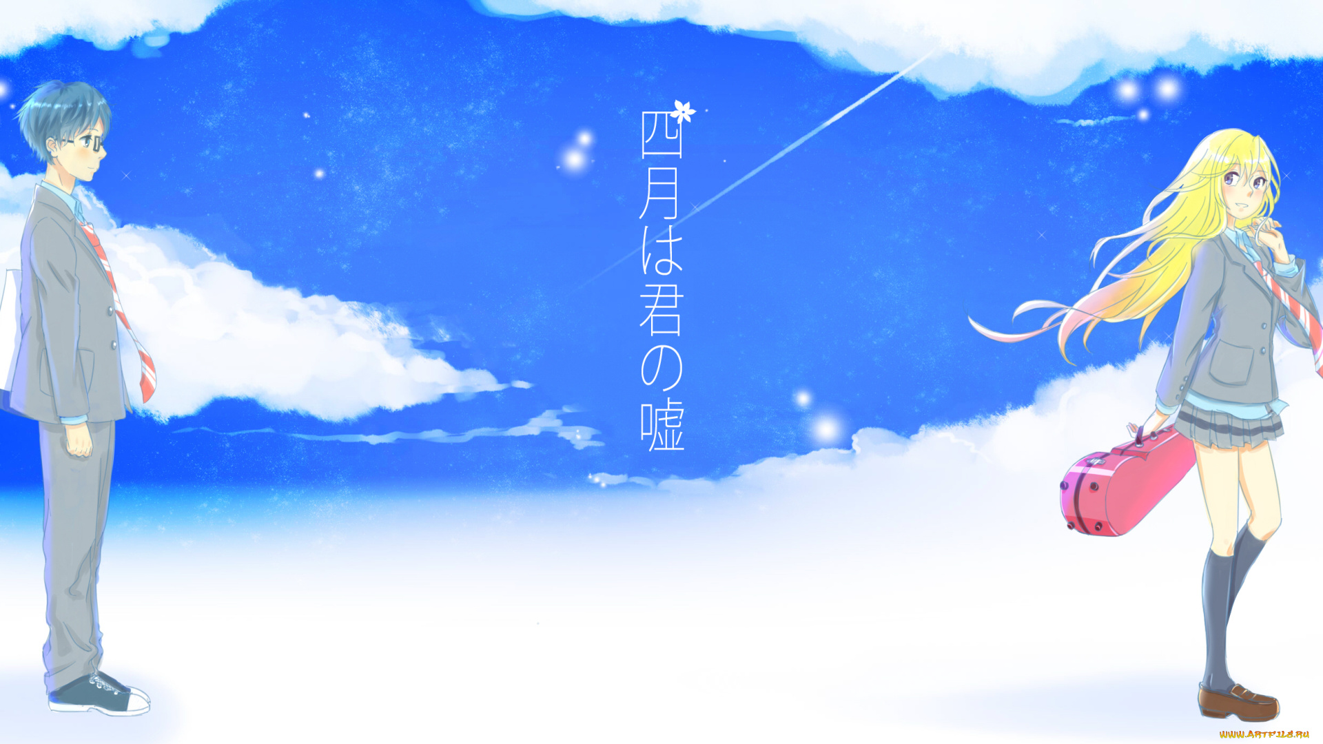 аниме, shigatsu, wa, kimi, no, uso, твоя, апрельская, ложь