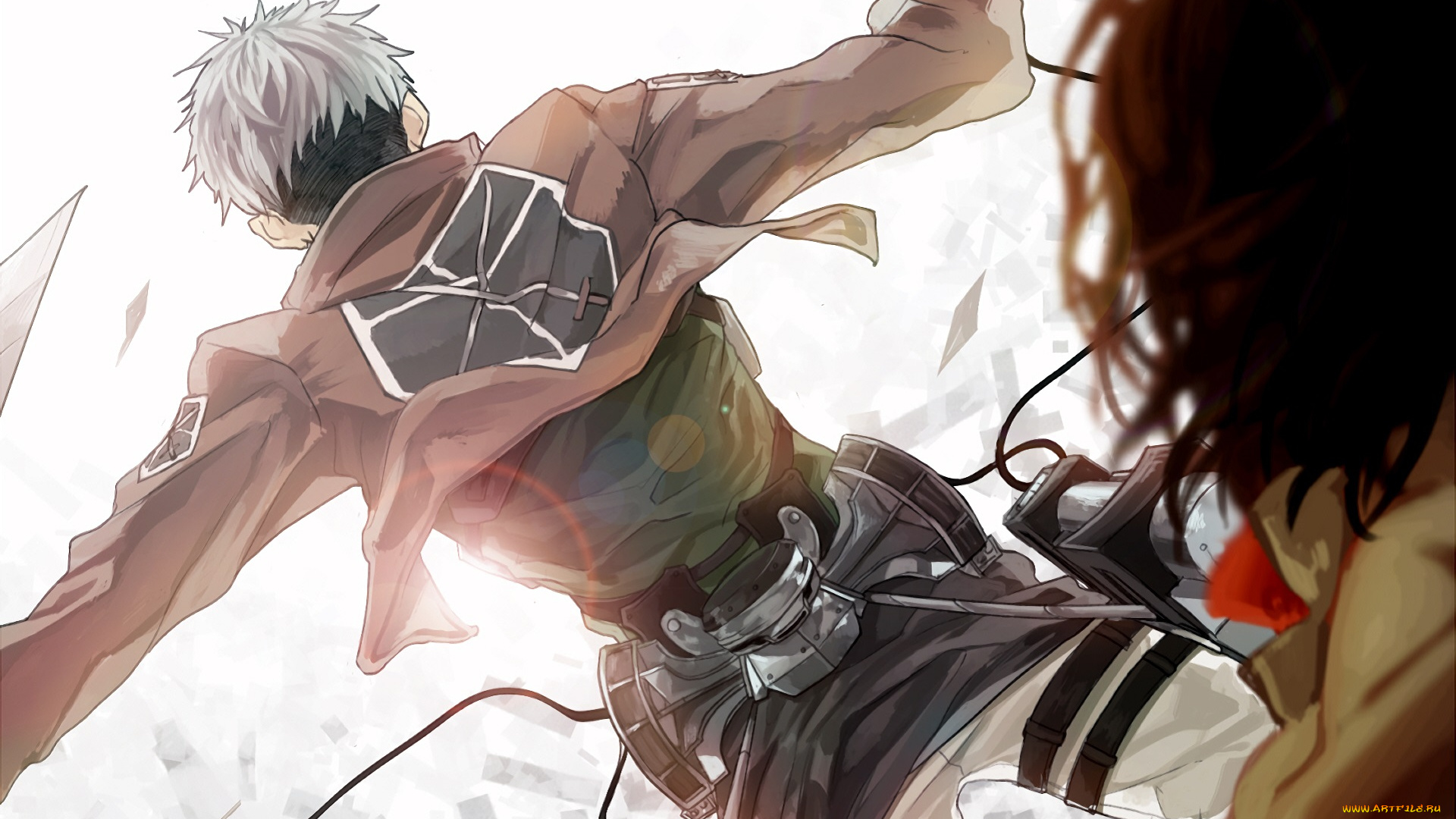 аниме, shingeki, no, kyojin, атака, титанов