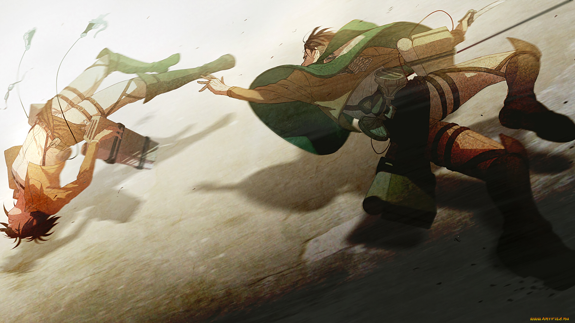 аниме, shingeki, no, kyojin, атака, титанов