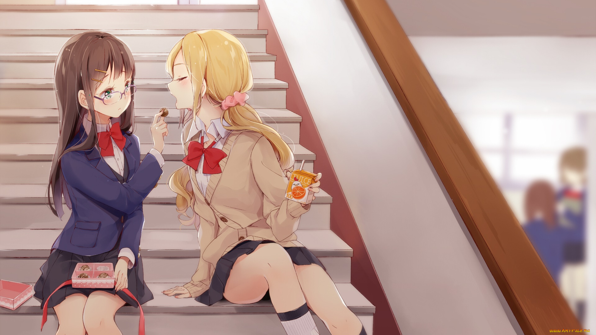 аниме, unknown, , другое, взгляд, девушка, фон