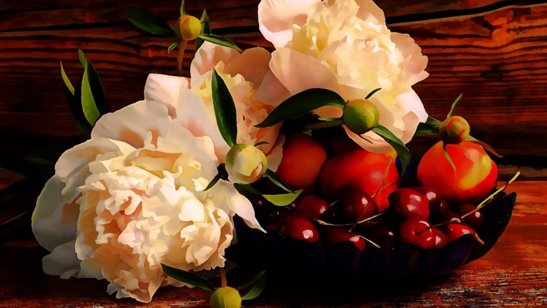 рисованное, еда, натюрморт