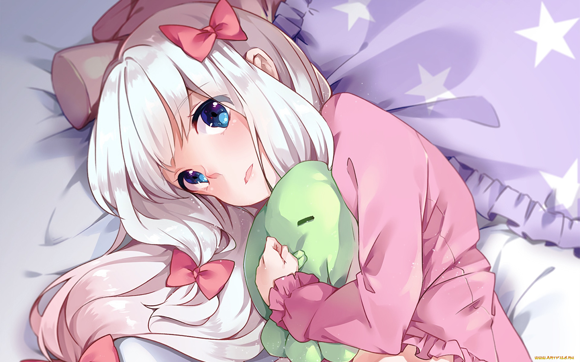 аниме, eromanga-sensei, девушка, взгляд, фон