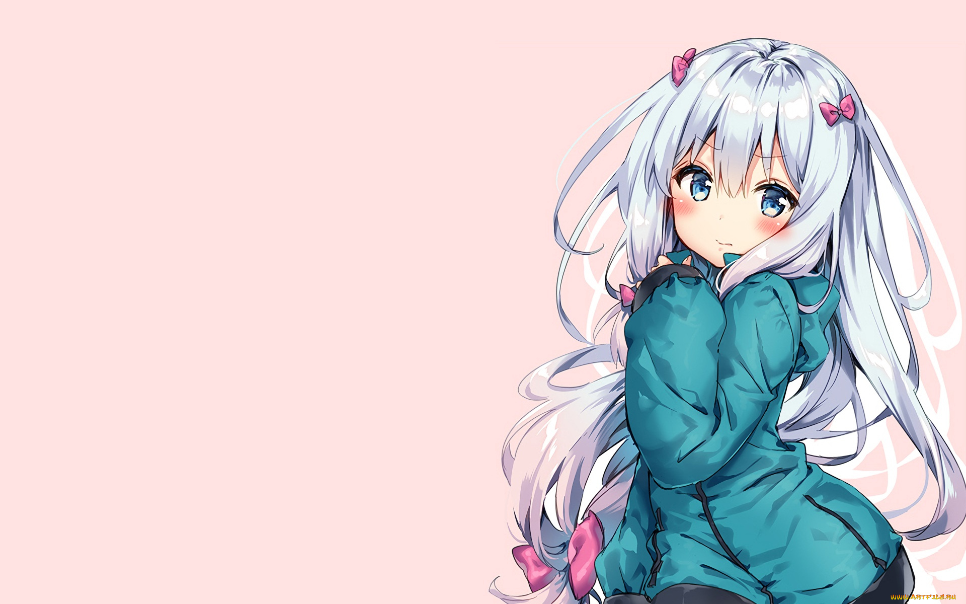 аниме, eromanga-sensei, девушка, взгляд, фон