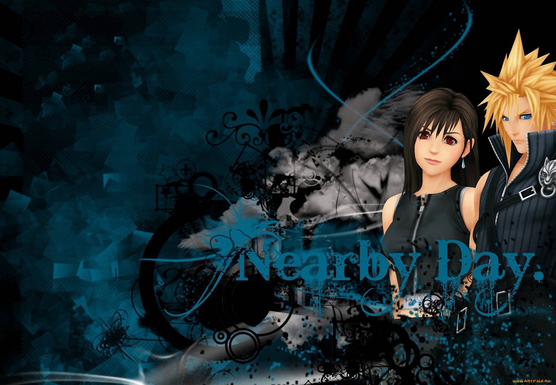 аниме, final, fantasy, девушка, воин, lockhart, cloud, tifa