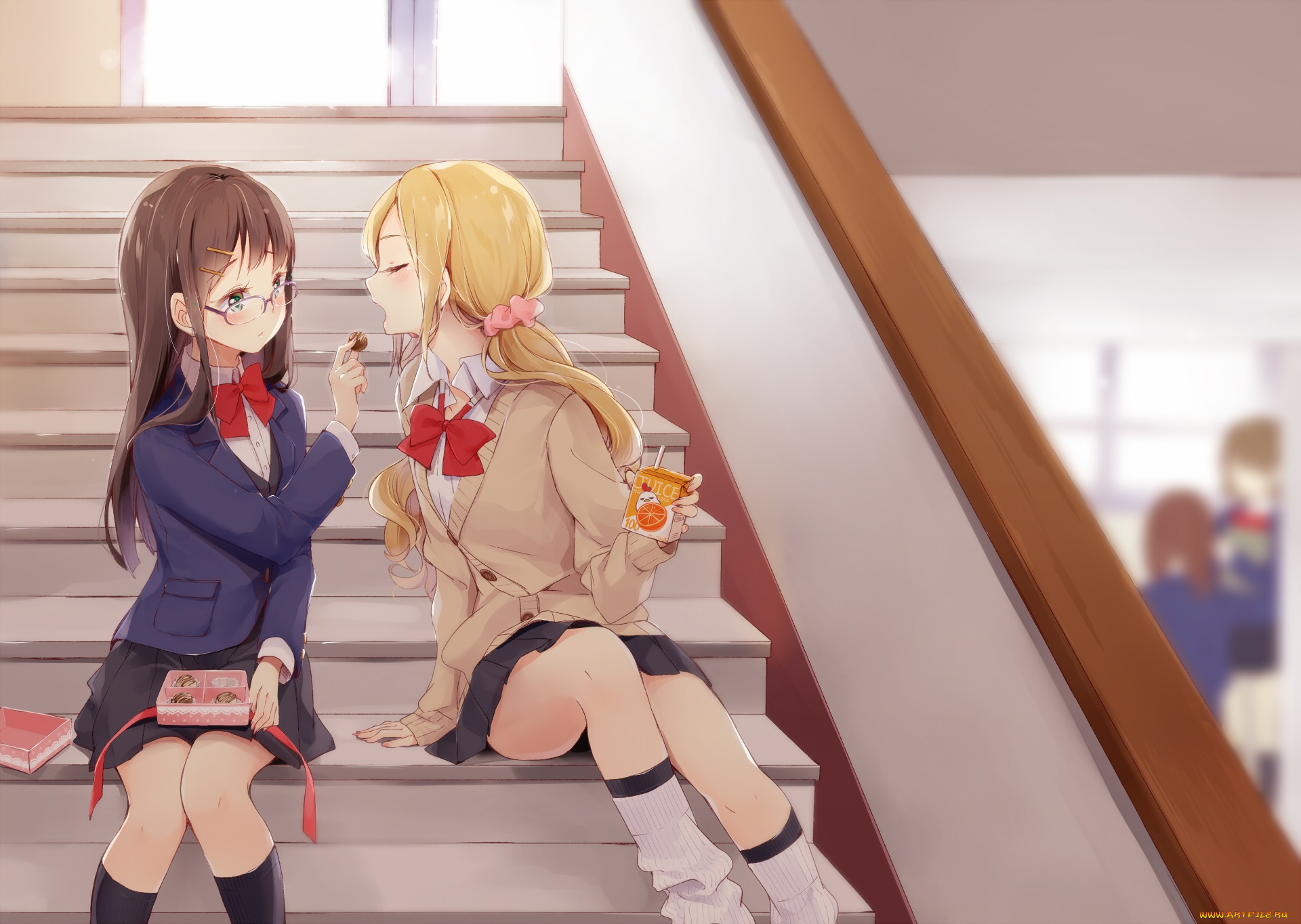 аниме, unknown, , другое, взгляд, девушка, фон