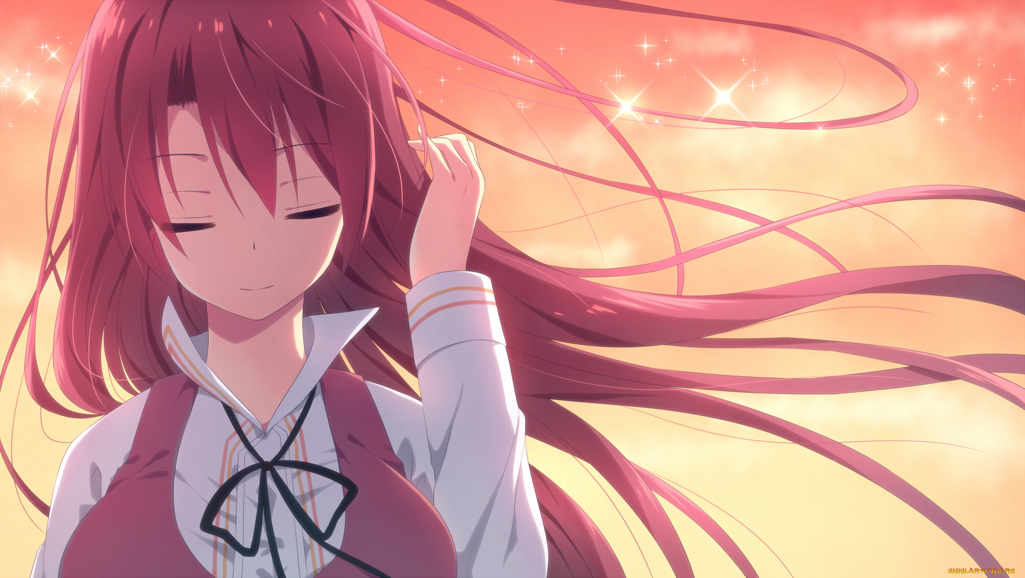 аниме, unknown, , другое, фон, взгляд, девушка