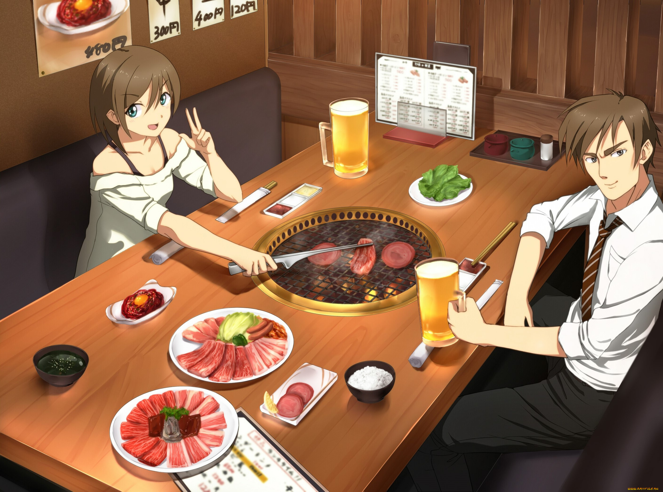 аниме, unknown, , другое, взгляд, фон, девушка