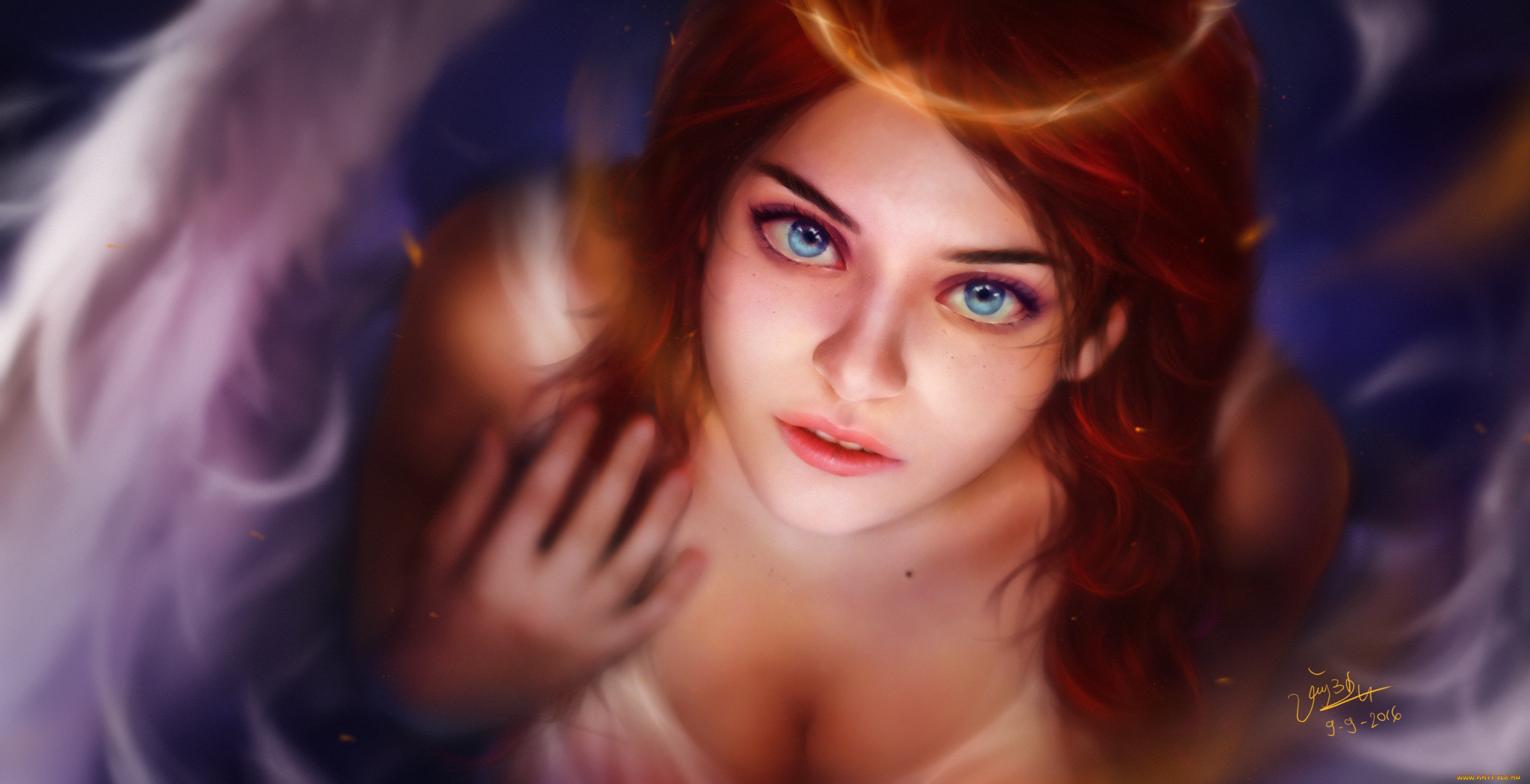 фэнтези, ангелы, ангел, девушка, ninen, cat