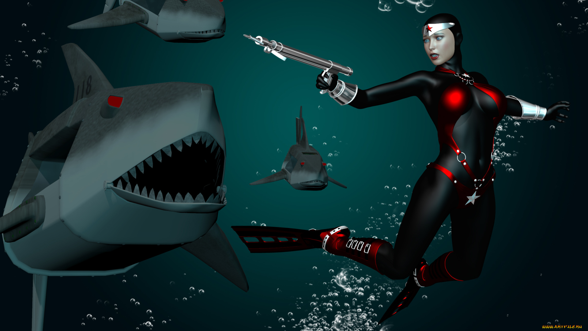 3д, графика, фантазия, , fantasy, девушка, взгляд, фон