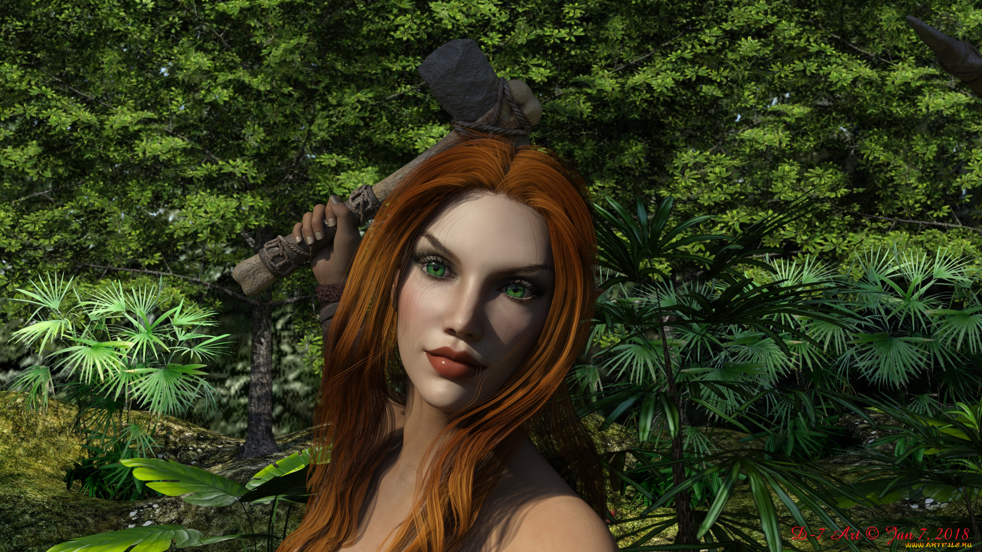 3д, графика, фантазия, , fantasy, девушка, взгляд, фон