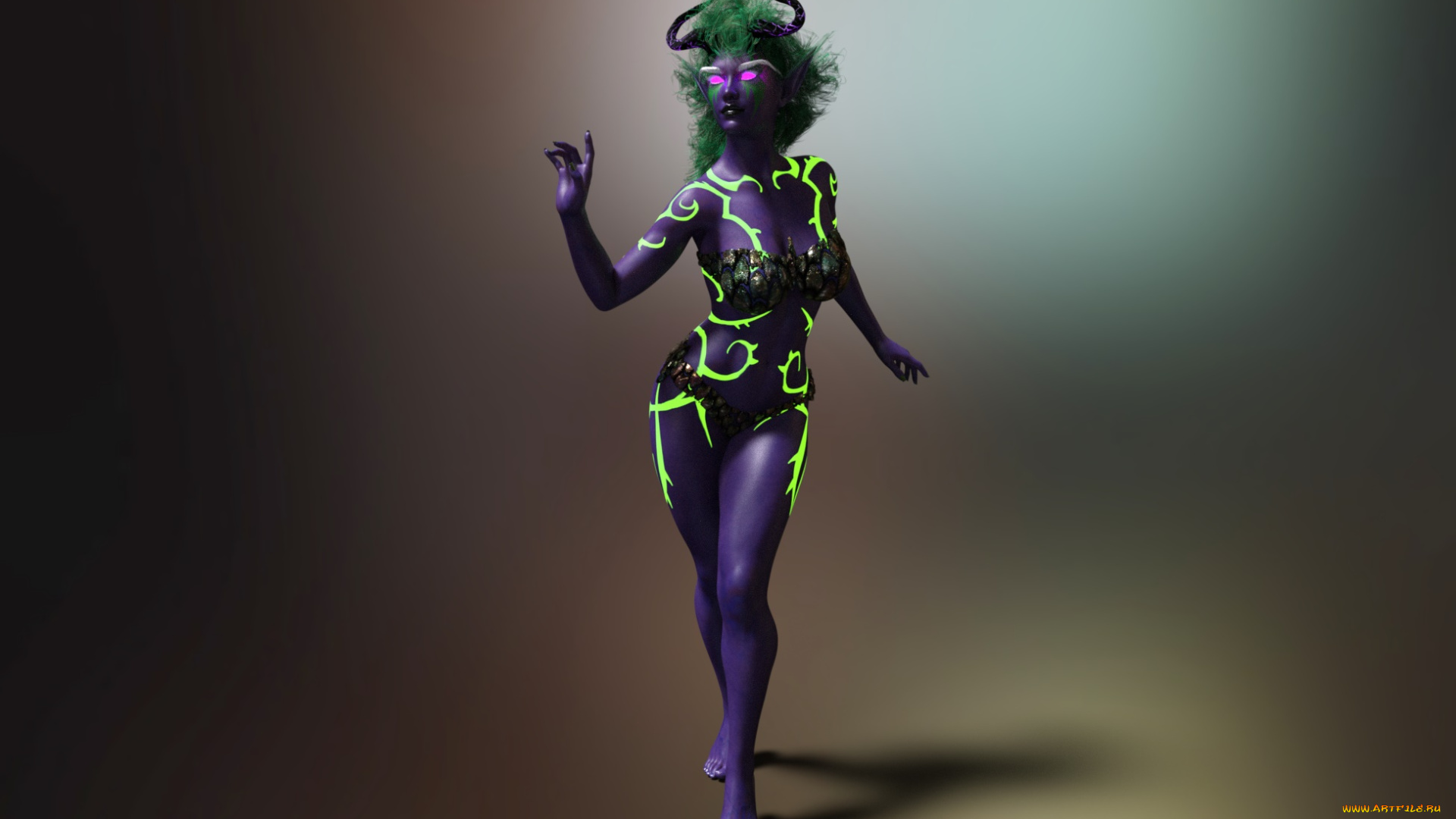 3д, графика, существа, , creatures, фон, взгляд, девушка