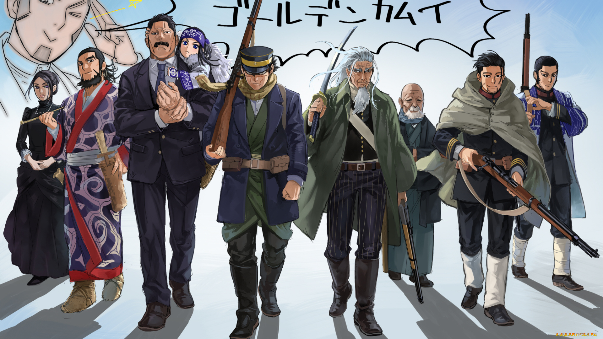 аниме, golden, kamuy, персонажи