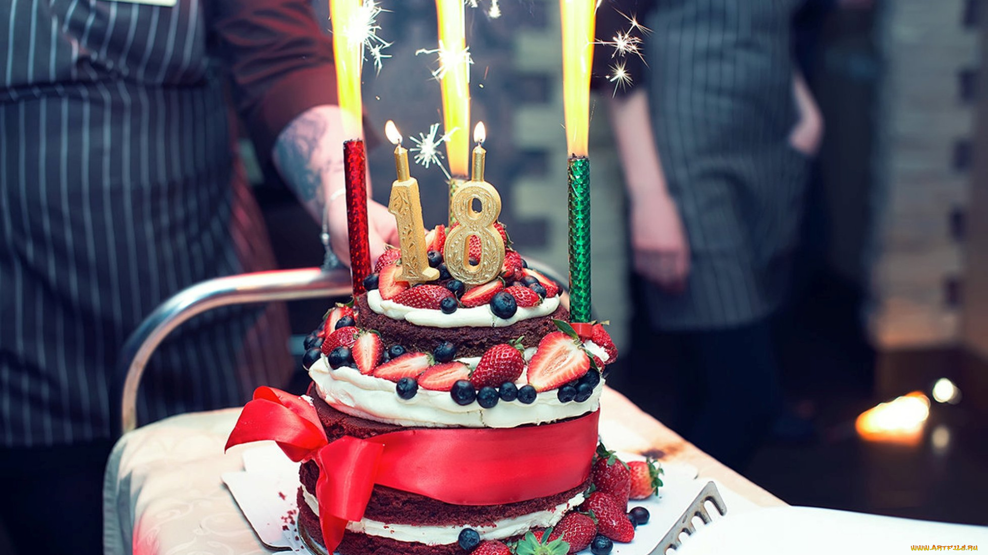 праздничные, день, рождения, торт, еда