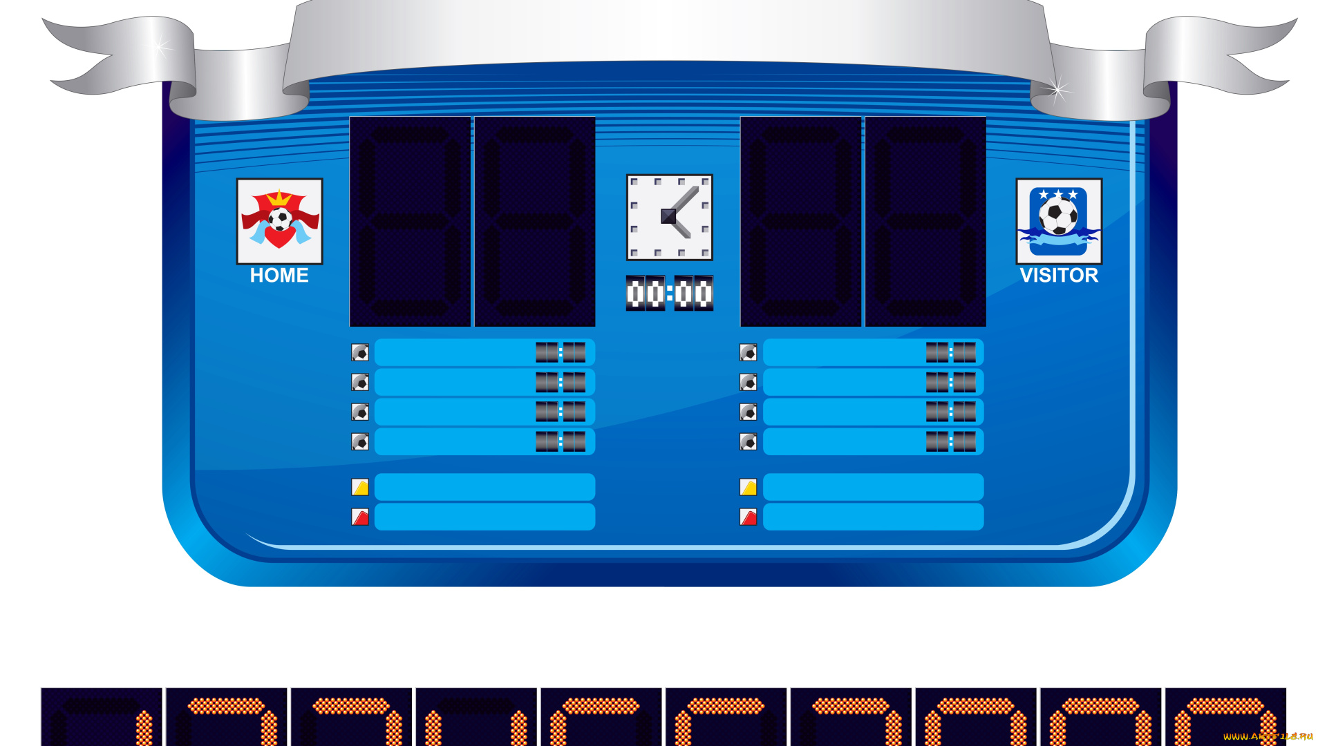 спорт, 3d, рисованные, мяч, фон, табло