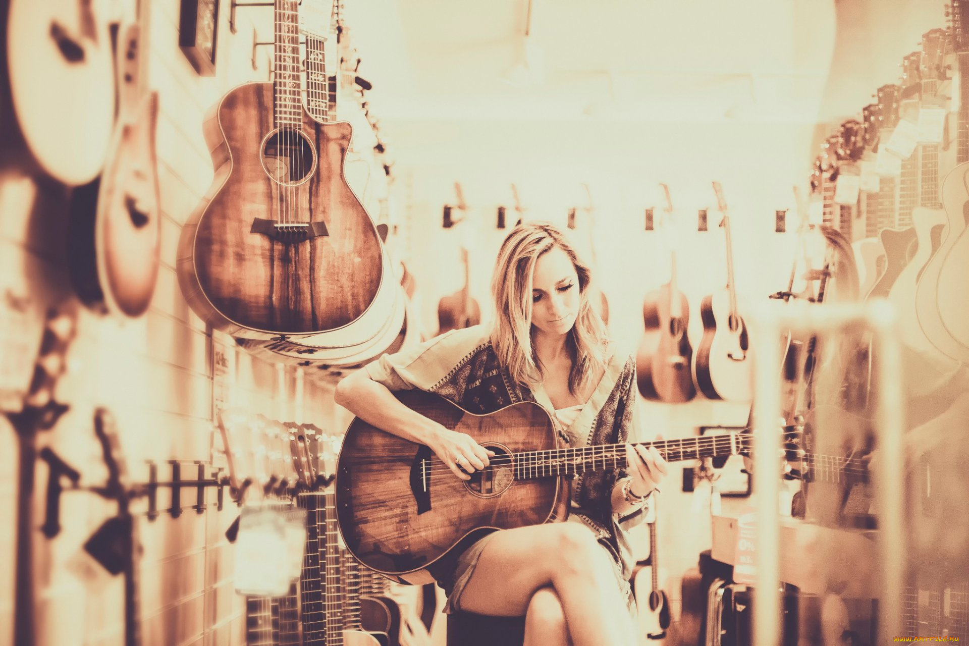 музыка, -другое, девушка, гитара