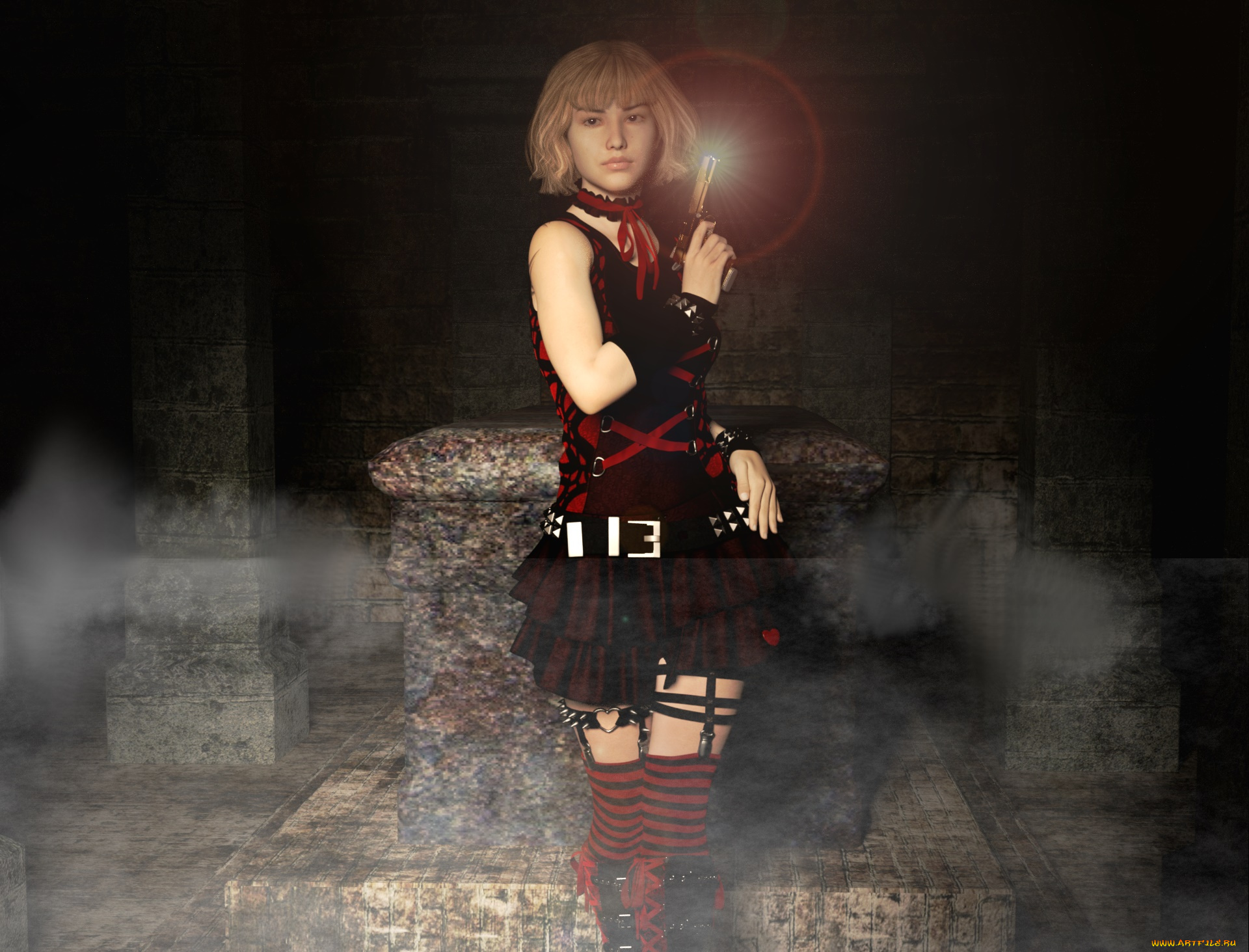 3д, графика, фантазия, , fantasy, девушка, фон, взгляд