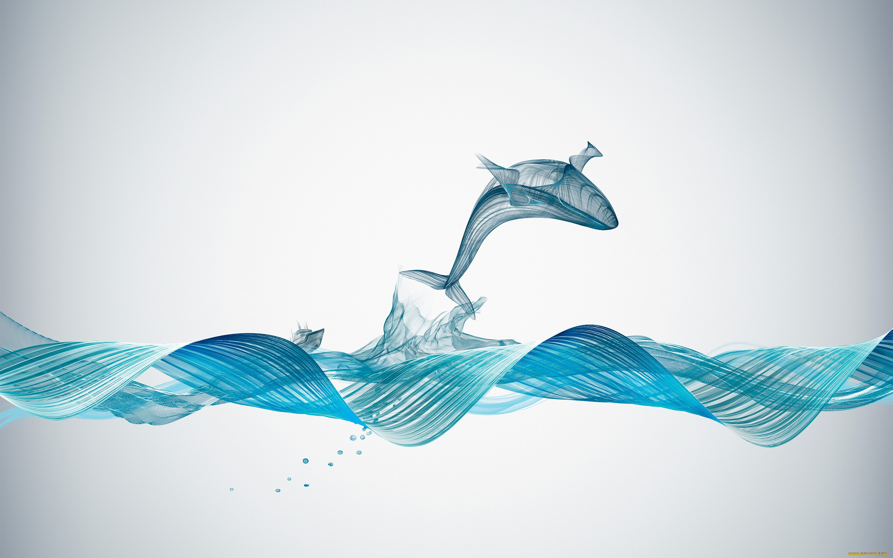 3д, графика, животные, , animals, underwater, sound, waves, whale, creative, graphics, illustration