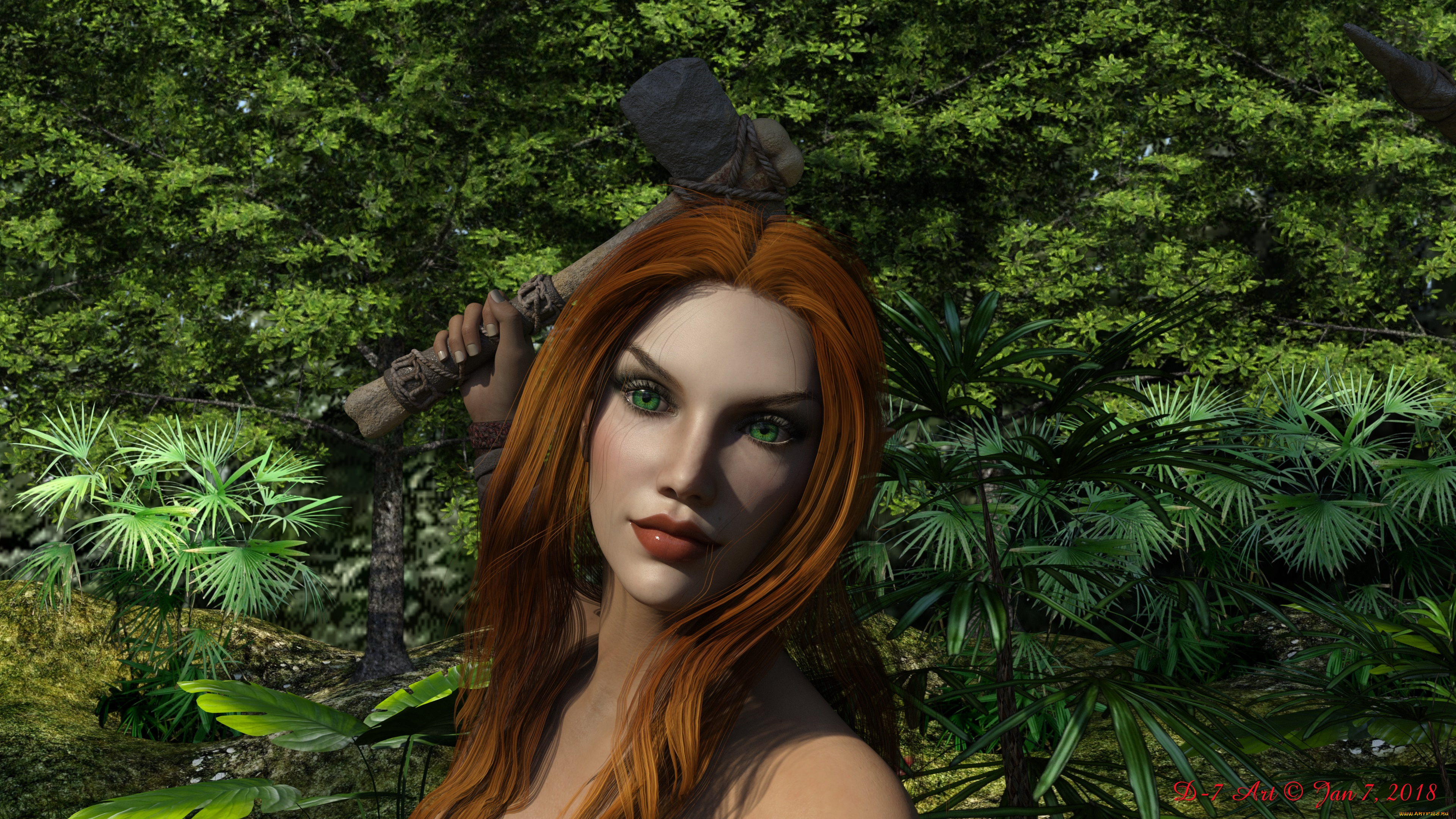 3д, графика, фантазия, , fantasy, девушка, взгляд, фон