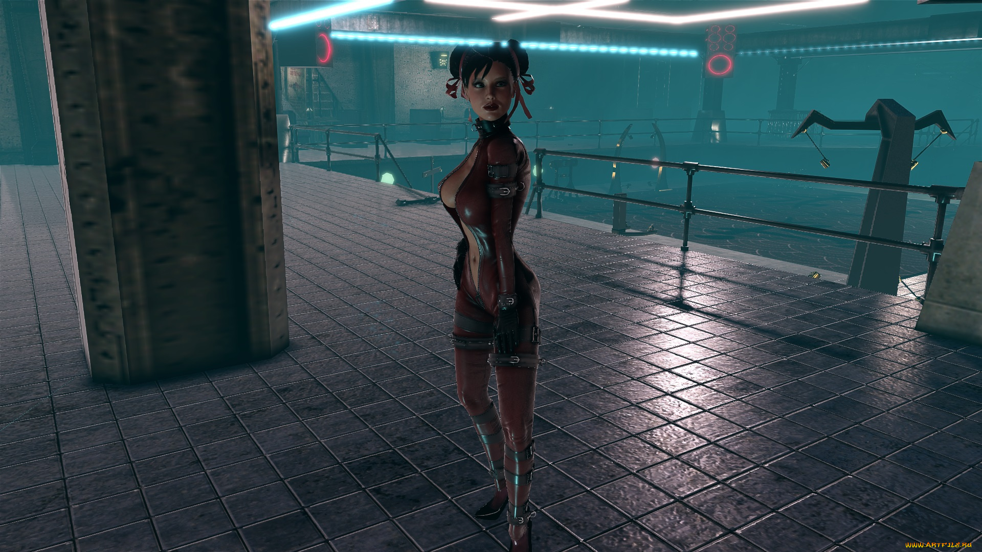 3д, графика, фантазия, , fantasy, фон, девушка, взгляд