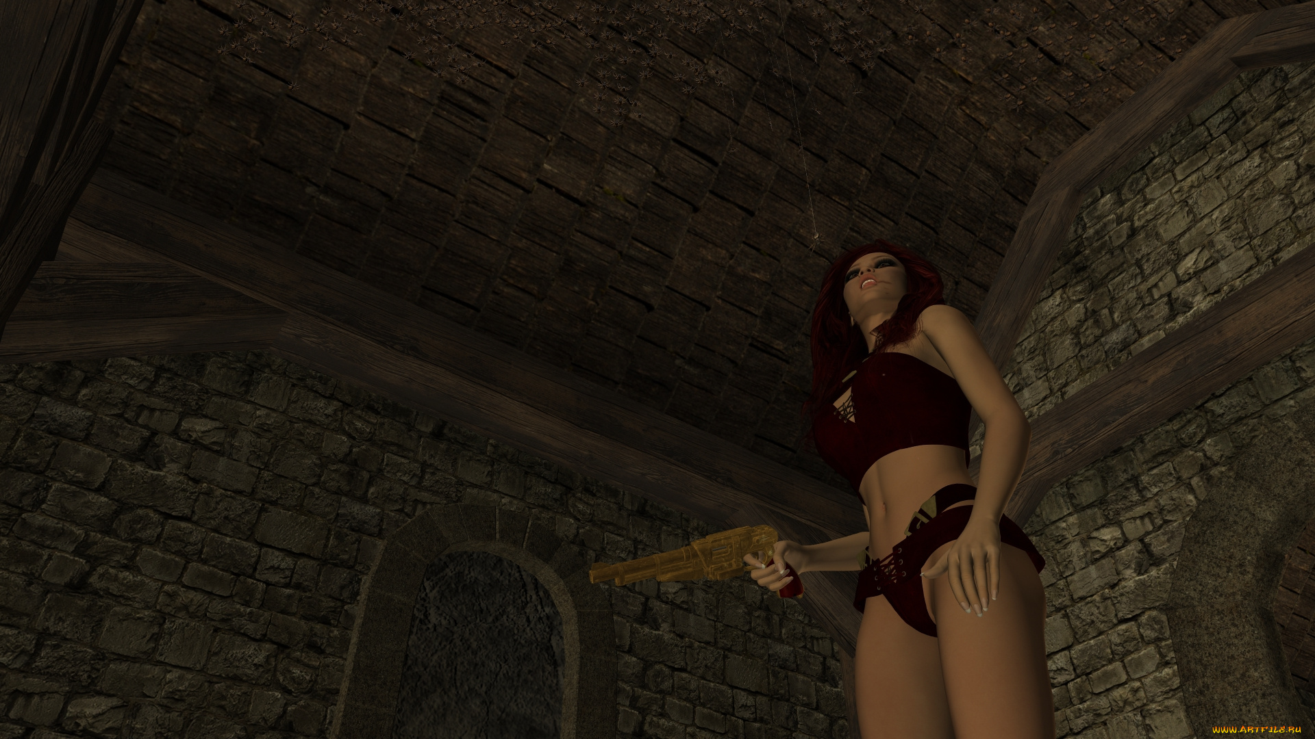 3д, графика, фантазия, , fantasy, фон, взгляд, девушка