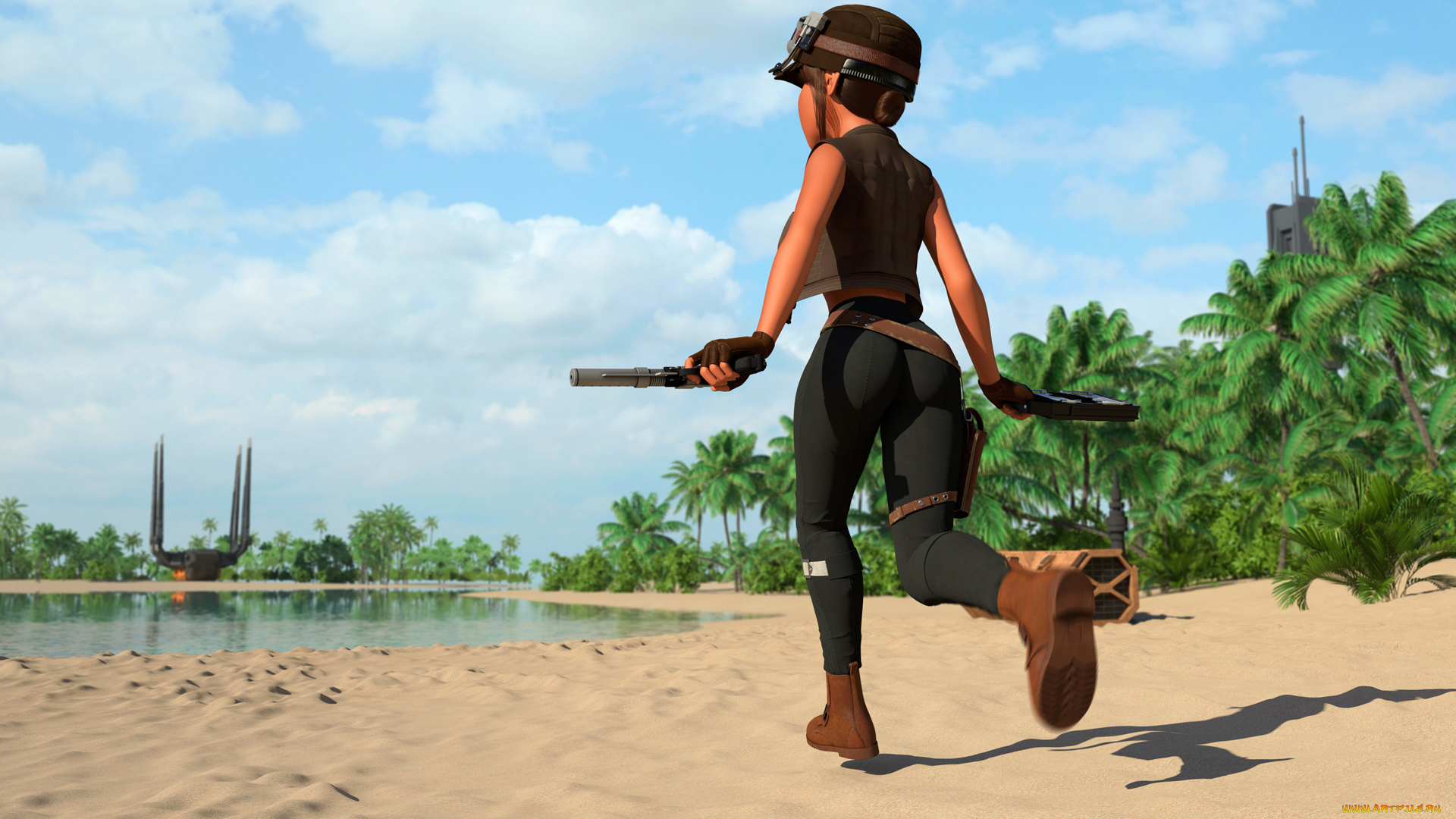 3д, графика, мультфильмы, и, в, игры, фон, взгляд, девушка