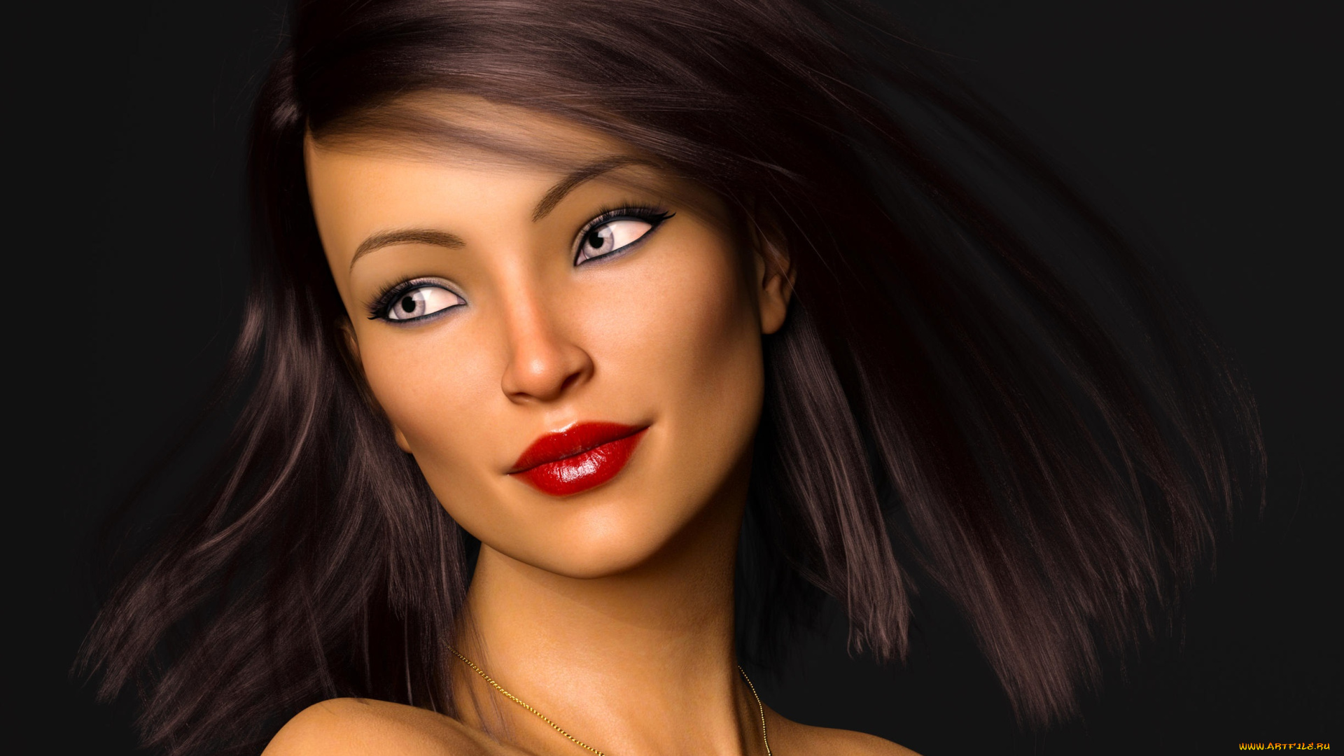 3д, графика, портрет, , portraits, девушка, взгляд, фон