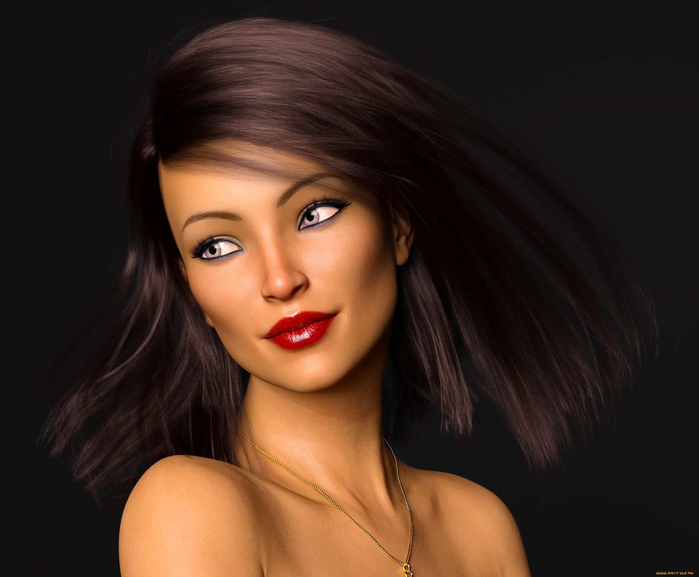 3д, графика, портрет, , portraits, девушка, взгляд, фон