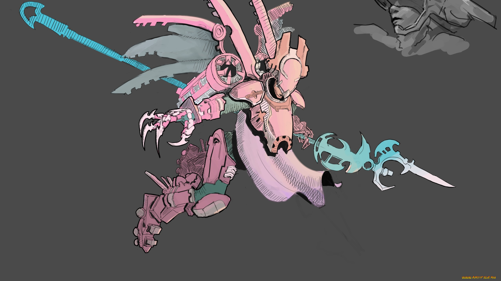 фэнтези, роботы, , киборги, , механизмы, существо, оружие