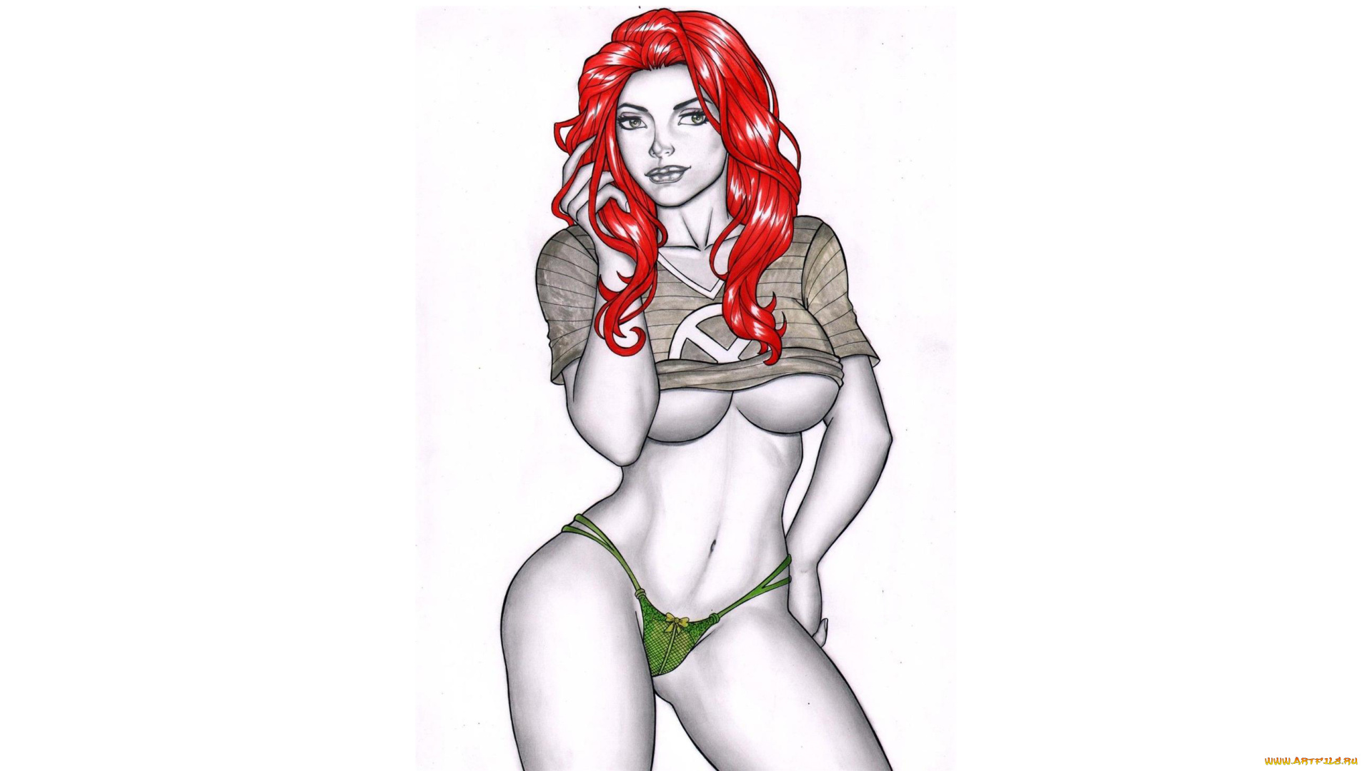 рисованное, elberty, oliveira, девушка, фон, взгляд