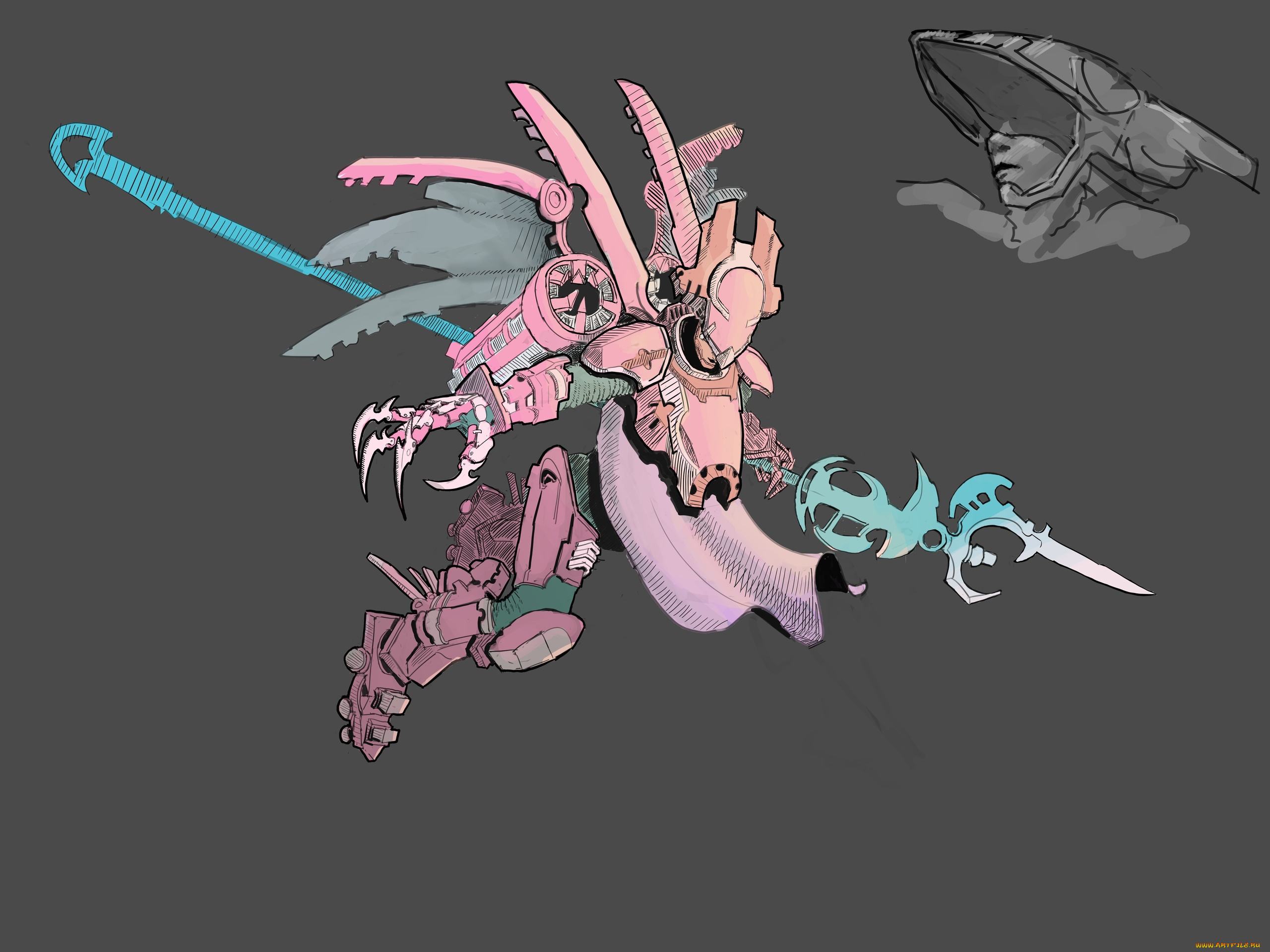 фэнтези, роботы, , киборги, , механизмы, существо, оружие