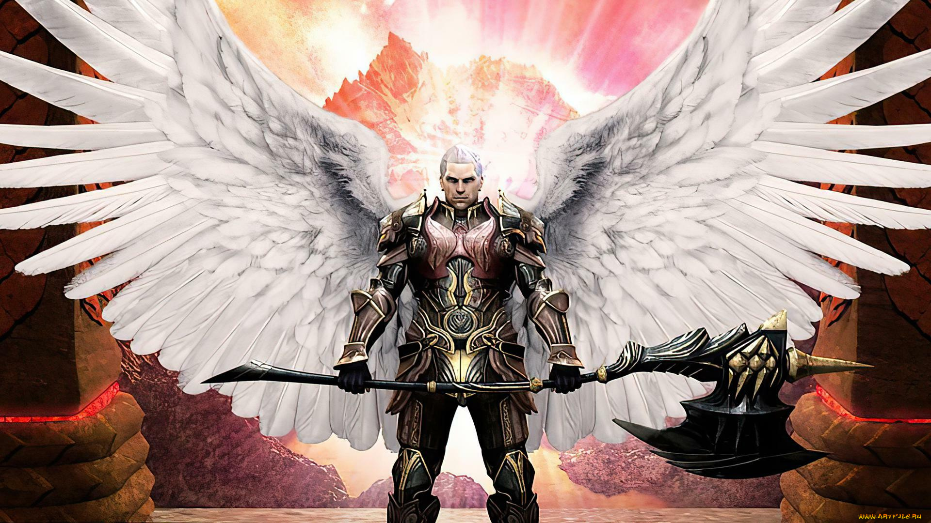 видео, игры, aion, , assault, on, balaurea, ангел, броня, оружие