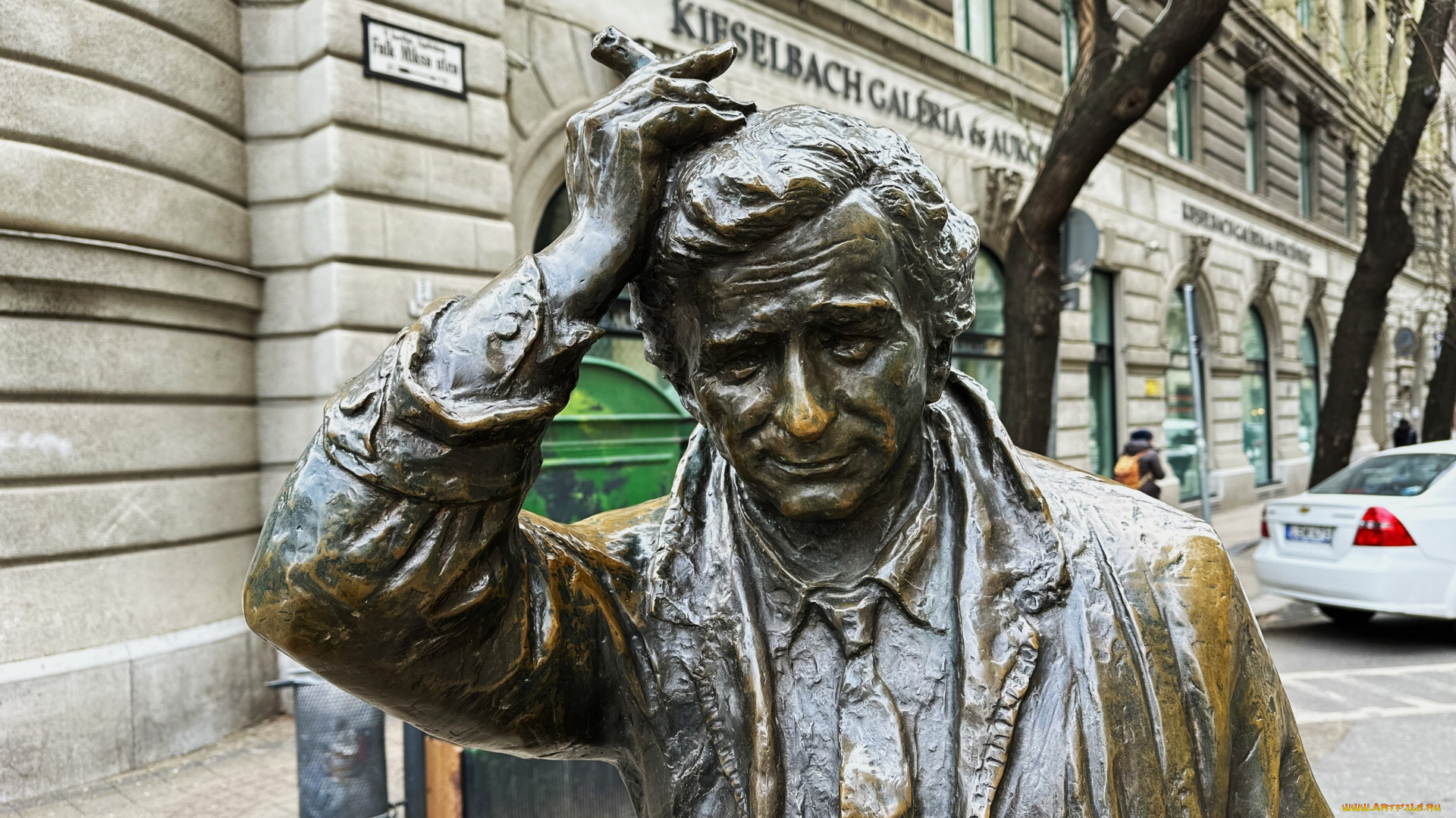 peter, falk, statue, города, будапешт, , венгрия, peter, falk, statue