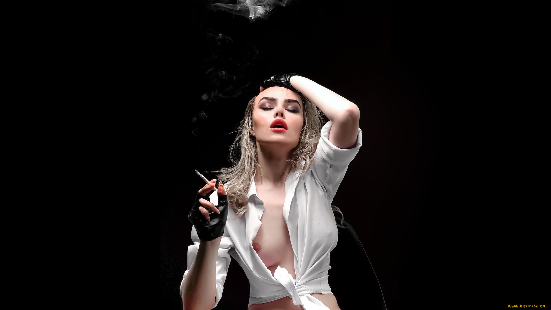 ellina, muller, девушки, -, блондинки, , светловолосые, девушка, секси, сигарета, грудь, белая, кофточка