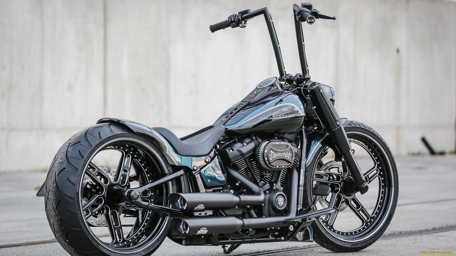 харлей, мотоциклы, harley-davidson, мотоцикл, байк, чёрный, thunderbike, customs