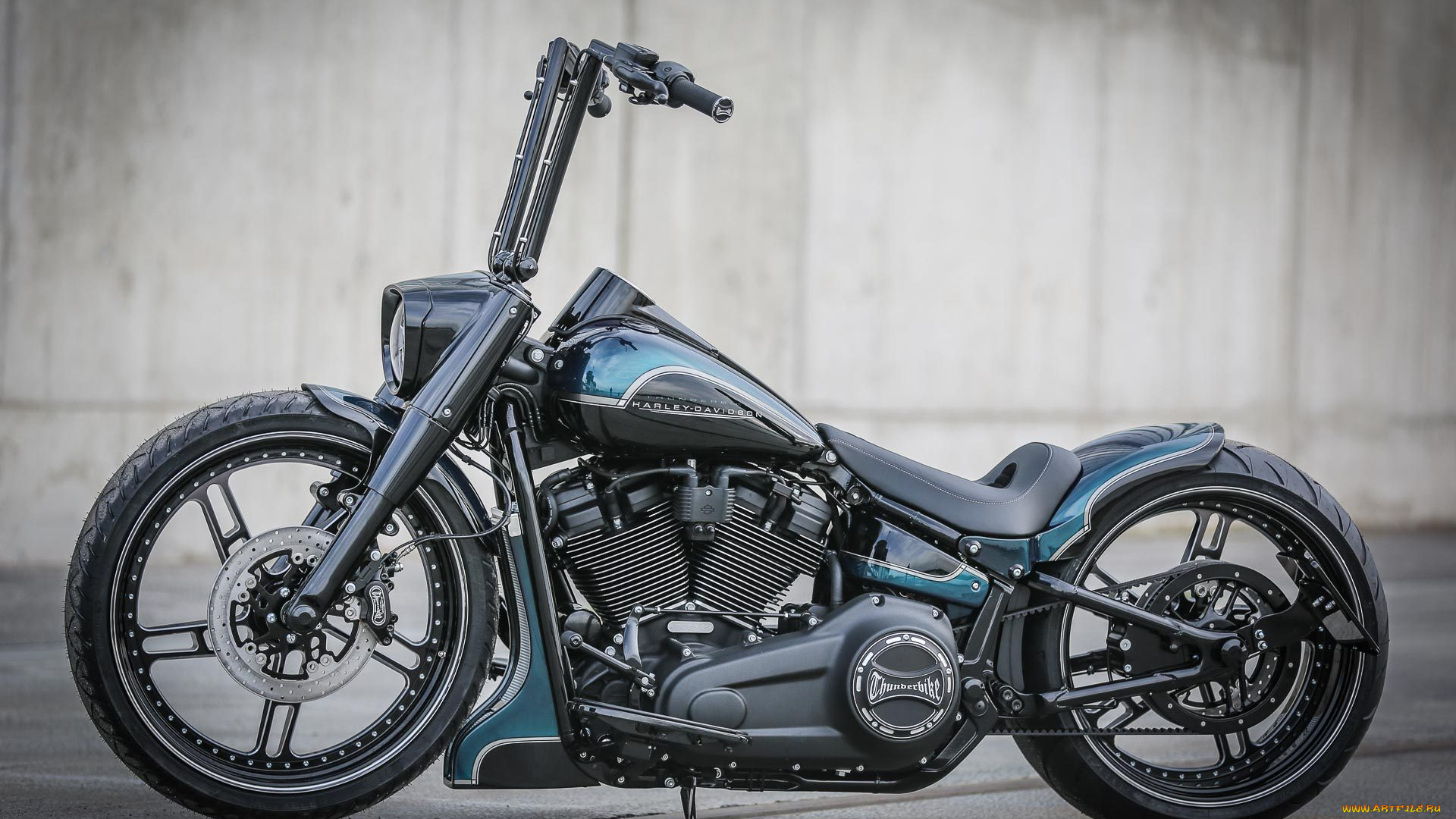 харлей, мотоциклы, harley-davidson, мотоцикл, байк, чёрно-синий, thunderbike, customs