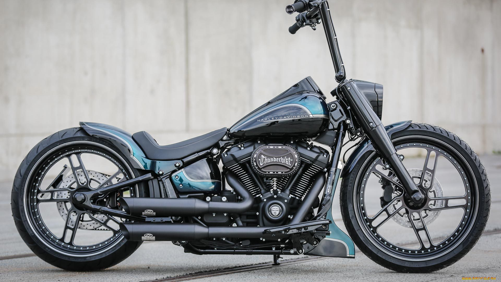 harley, мотоциклы, harley-davidson, thunderbike, customs, мотоцикл, байк, чёрно-синий