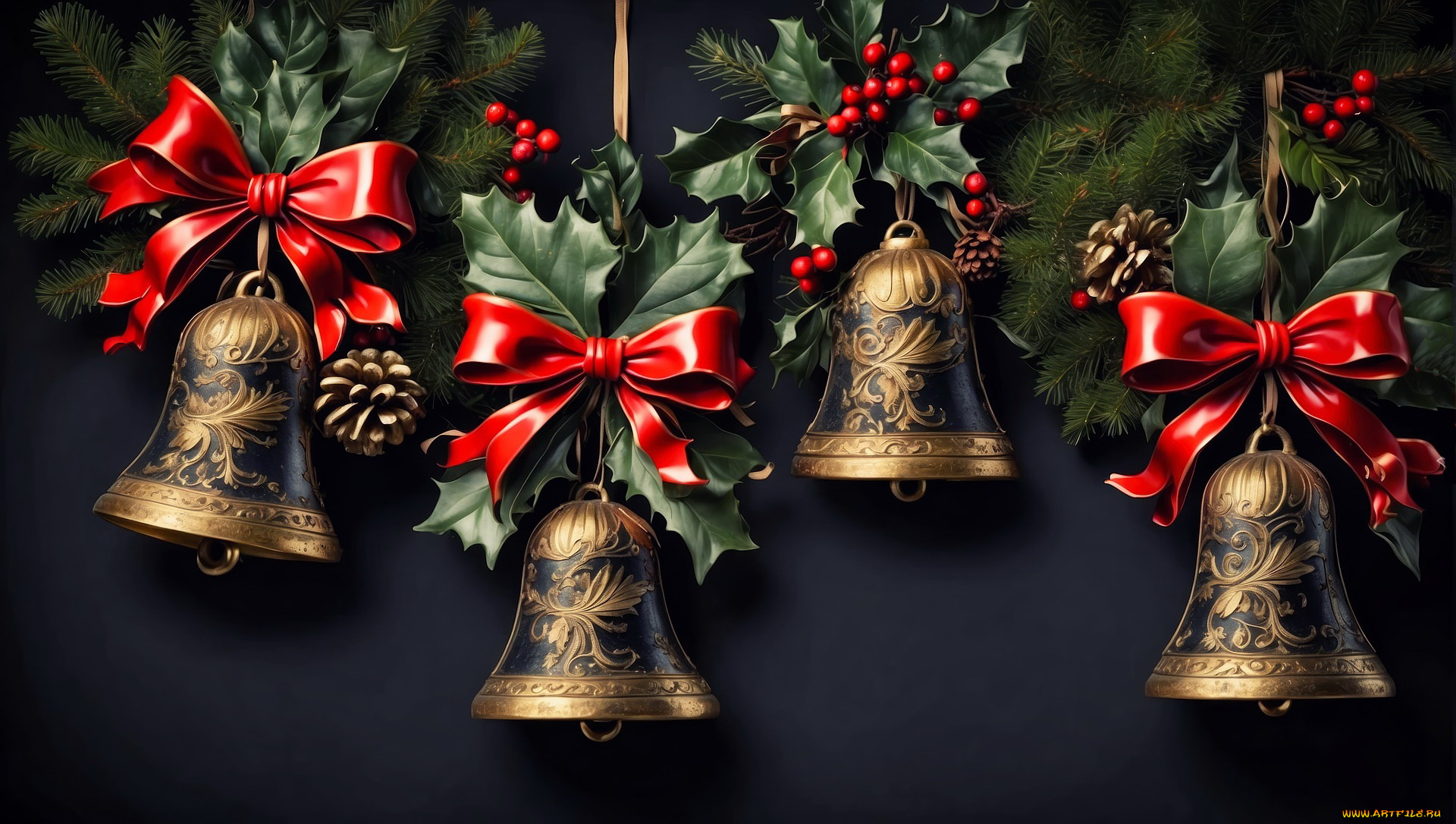 3д, графика, праздники, , holidays, колокольчики