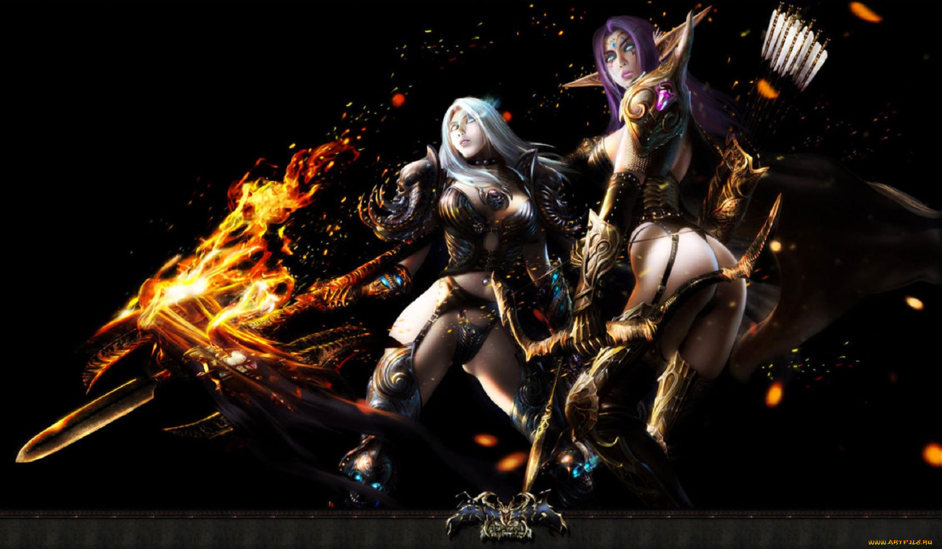 видео, игры, world, of, warcraft, девушки, эльфийки, оружие