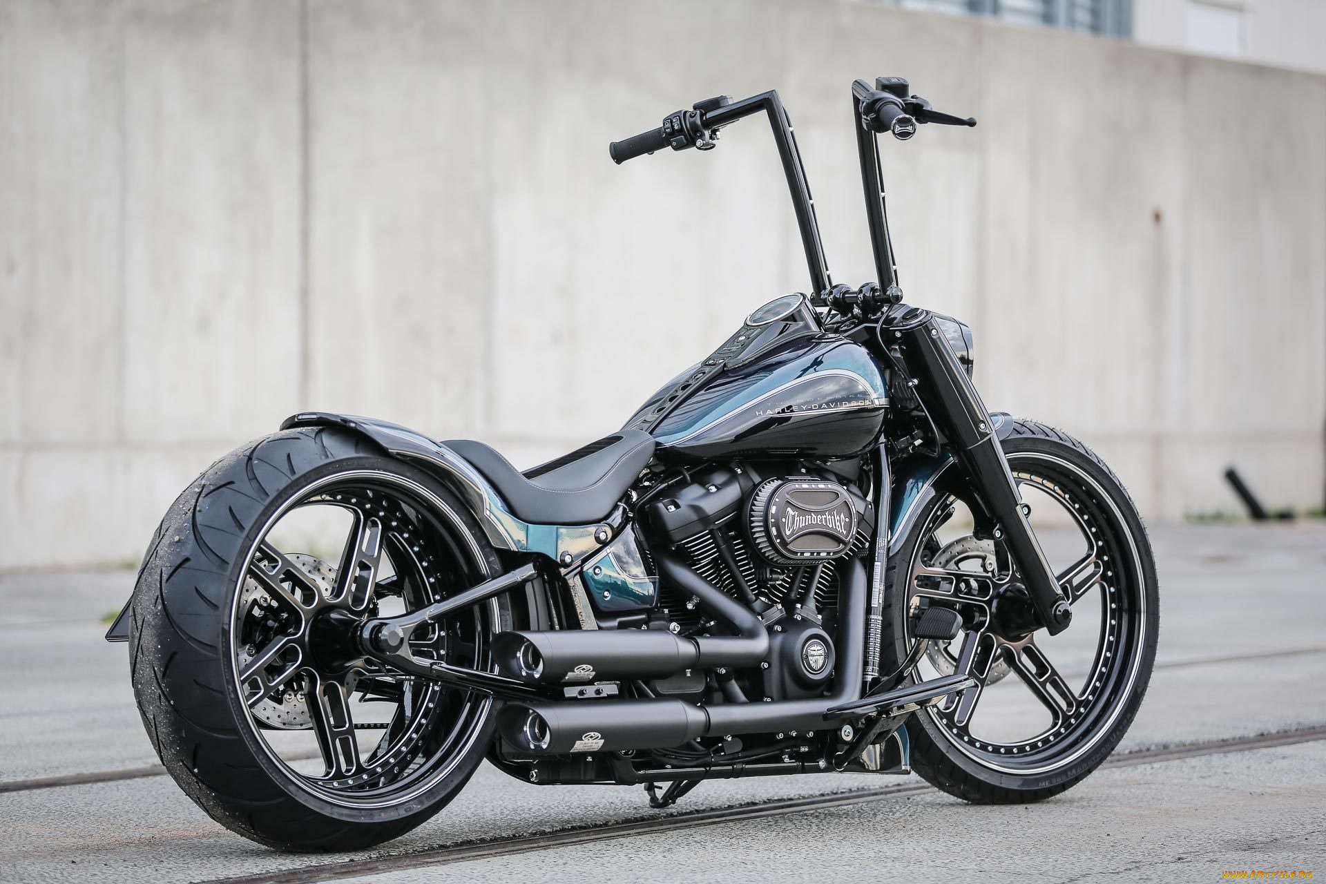 харлей, мотоциклы, harley-davidson, мотоцикл, байк, чёрный, thunderbike, customs