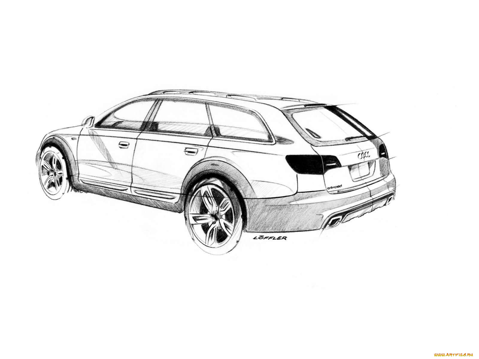 audi, allroad, quattro, concept, 2005, автомобили, рисованные