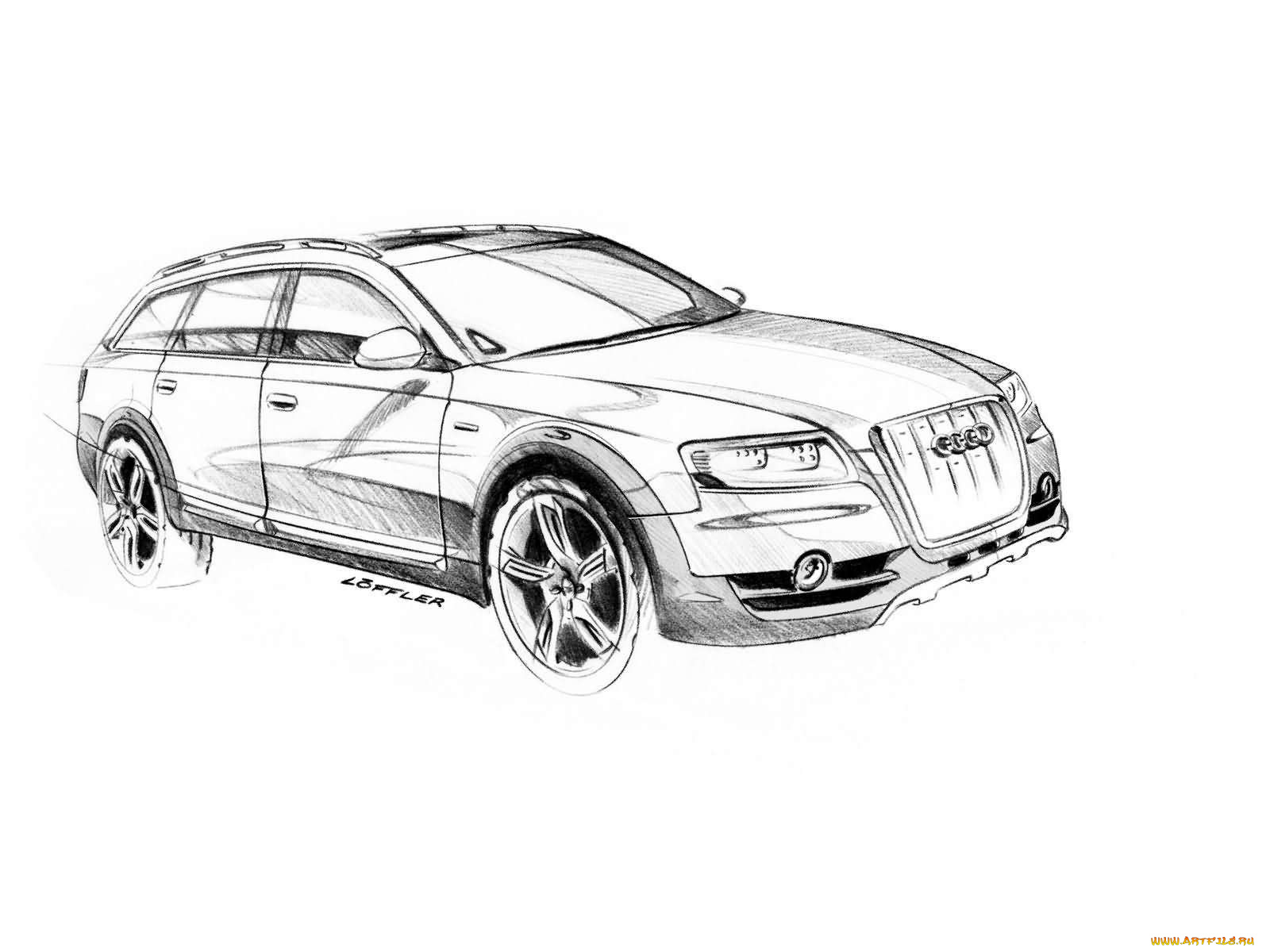 audi, allroad, quattro, concept, 2005, автомобили, рисованные