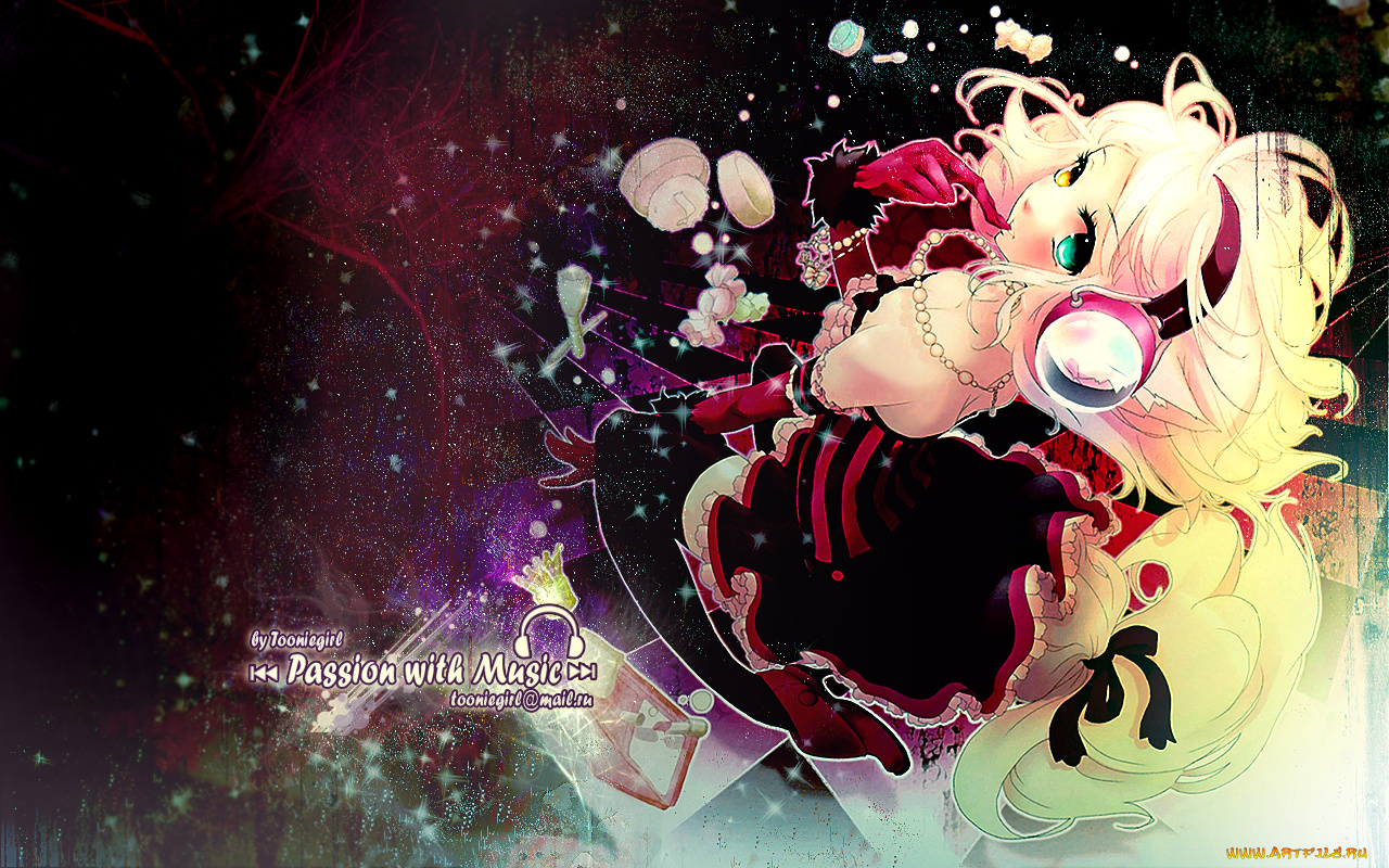 аниме, headphones, instrumental