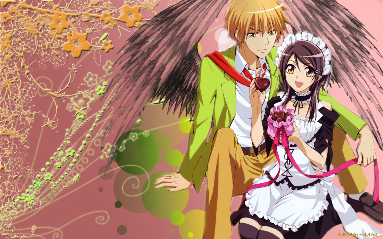 аниме, kaichou, wa, maid, sama
