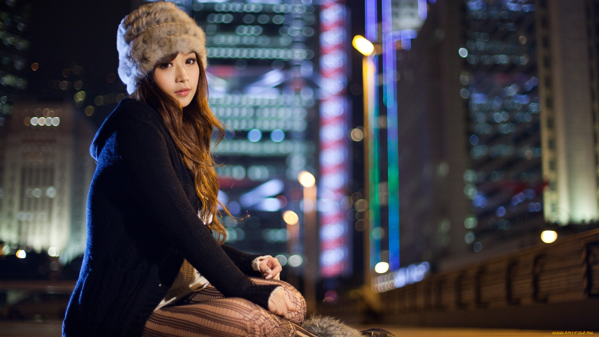 -Unsort, Азиатки, девушки, unsort, азиатки, шапка, ночь