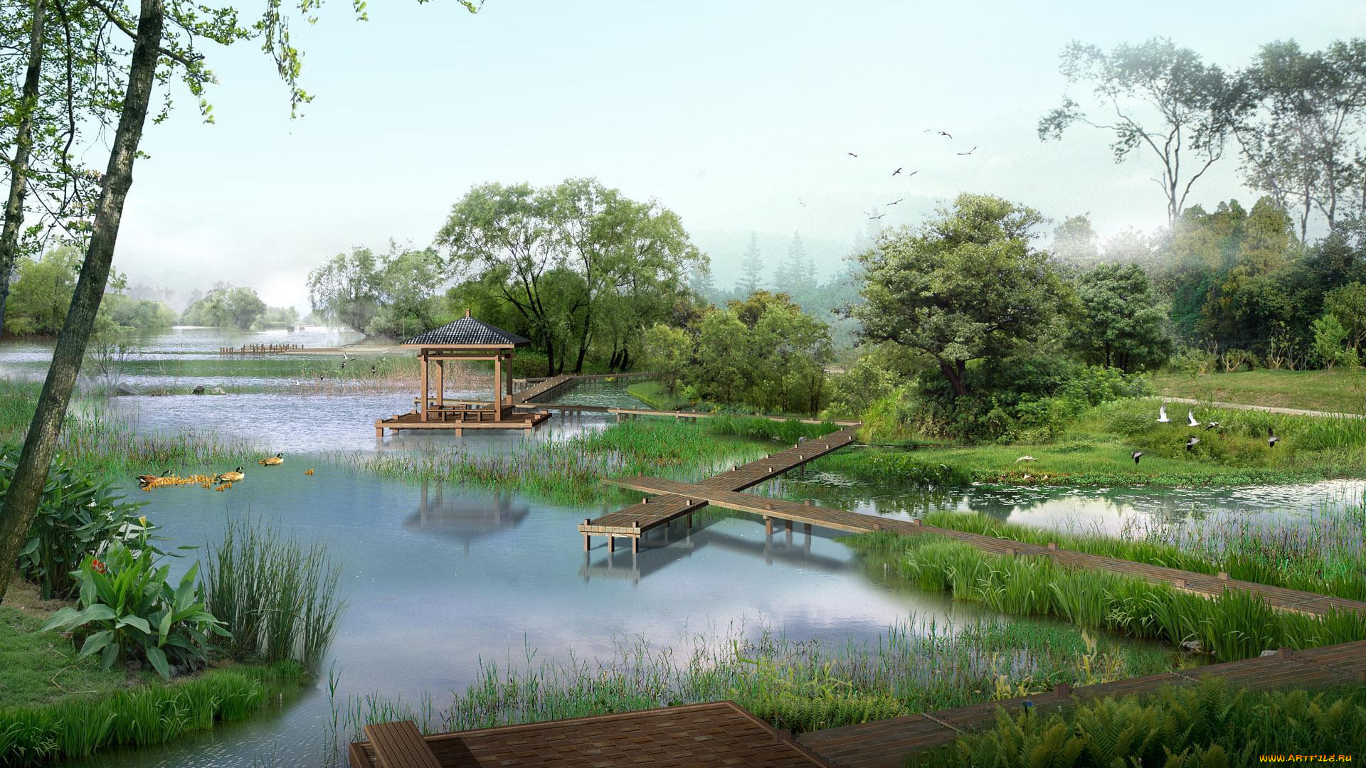 3д, графика, nature, landscape, природа, пейзаж